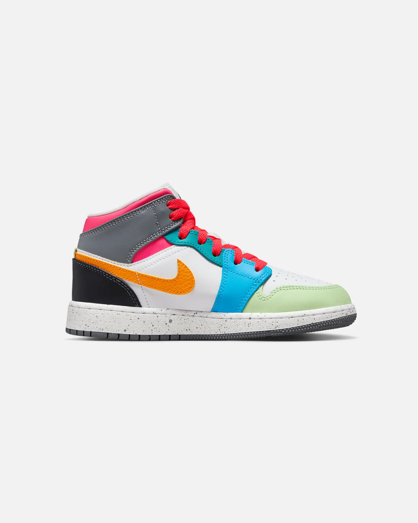 Jordan Kids' Air Jordan 1 Mid SE "Multi-Colour" (GS) White/Taxi/Dark Shadow/Hyper Pink/New Emerald/Vapour Green - Image 4
