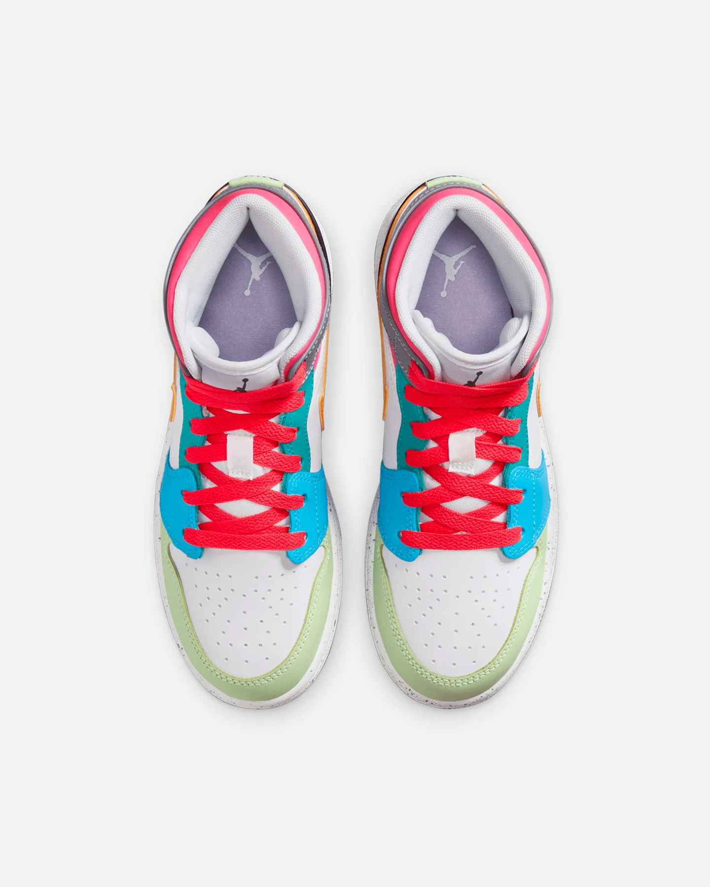 Jordan Kids' Air Jordan 1 Mid SE "Multi-Colour" (GS) White/Taxi/Dark Shadow/Hyper Pink/New Emerald/Vapour Green - Image 7
