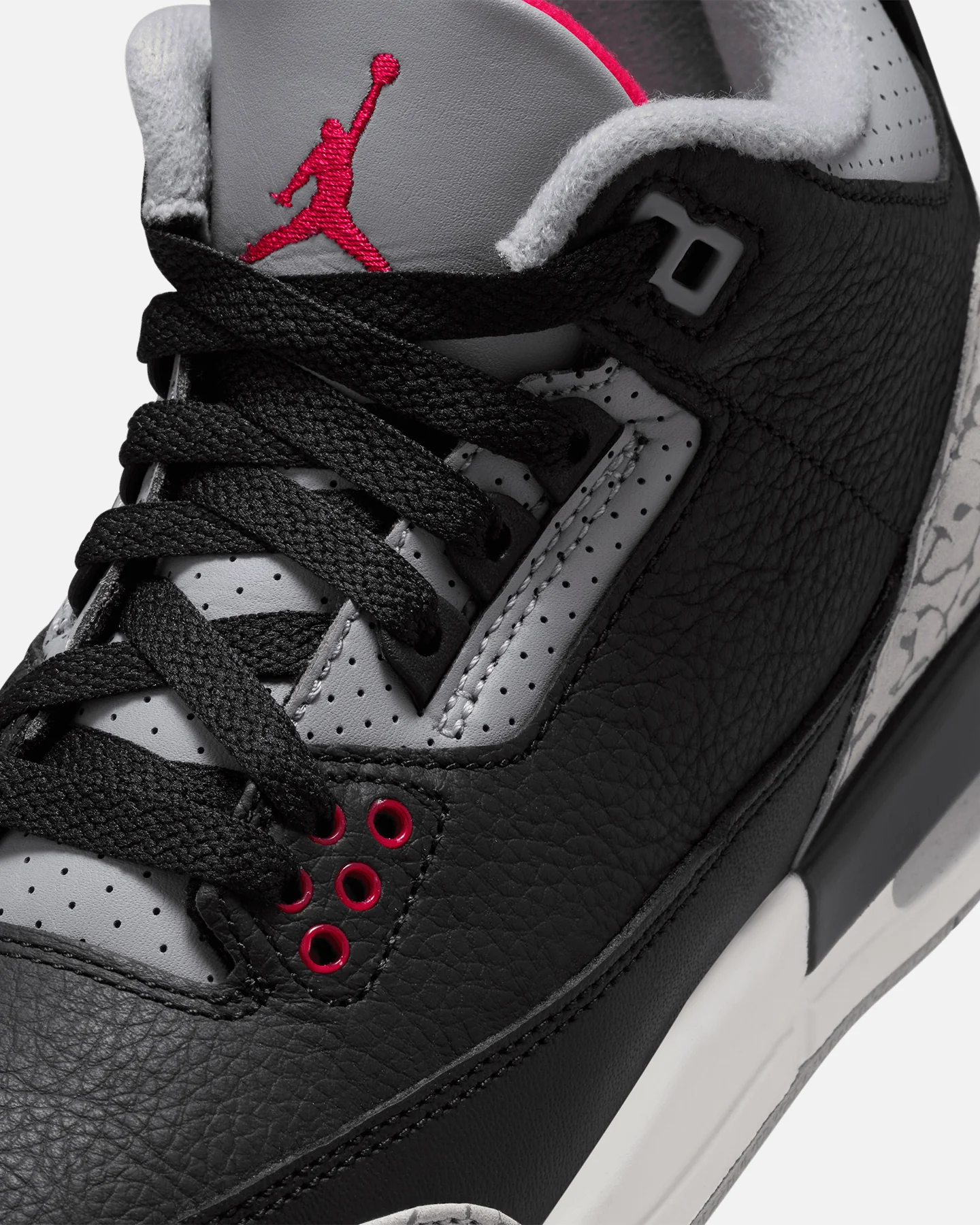 Jordan Kids' Air Jordan 3 Retro (GS) "Black Cement" Black/Fire Red-Cement Grey/Summit White - Image 6