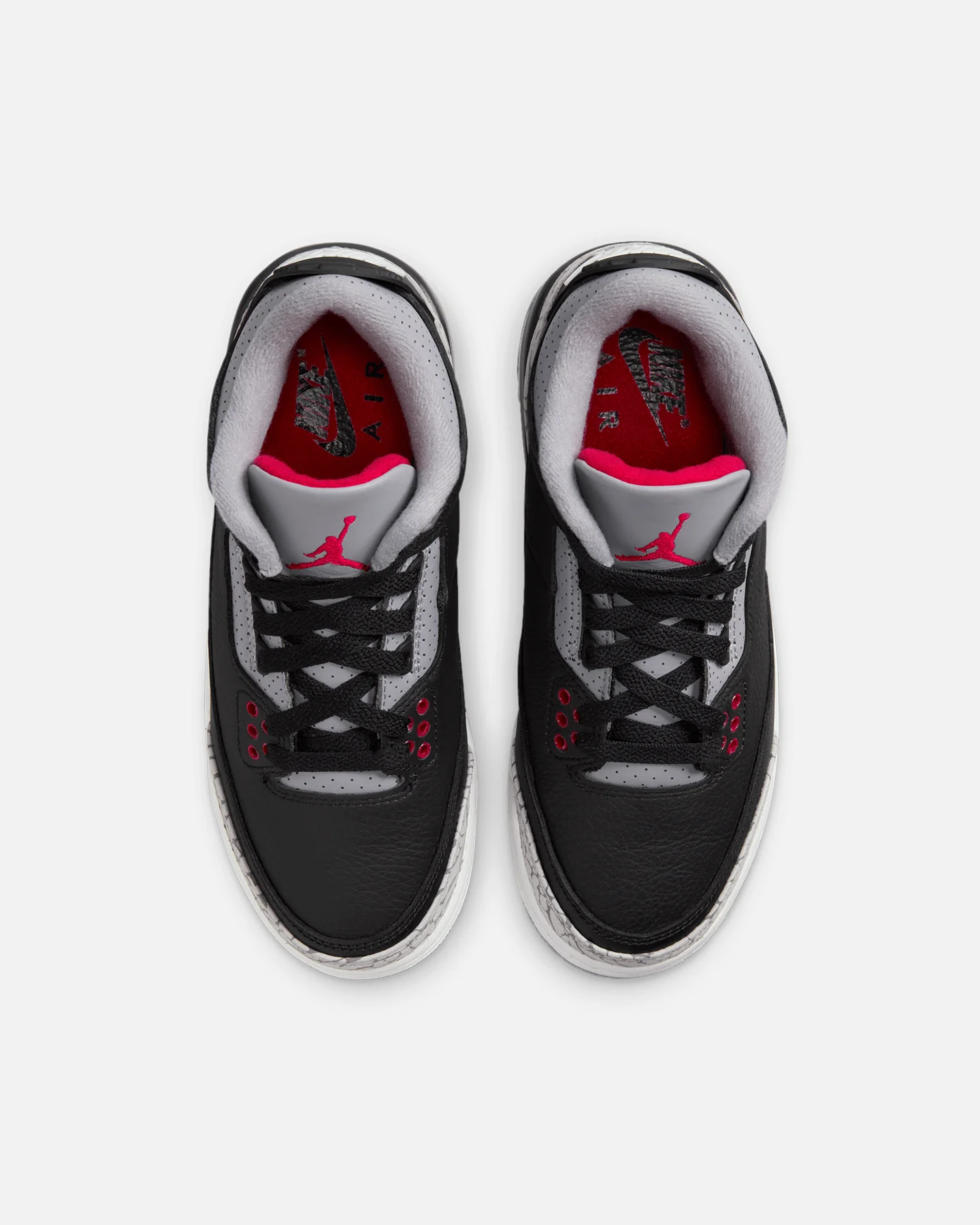 Jordan Kids' Air Jordan 3 Retro (GS) "Black Cement" Black/Fire Red-Cement Grey/Summit White - Image 7