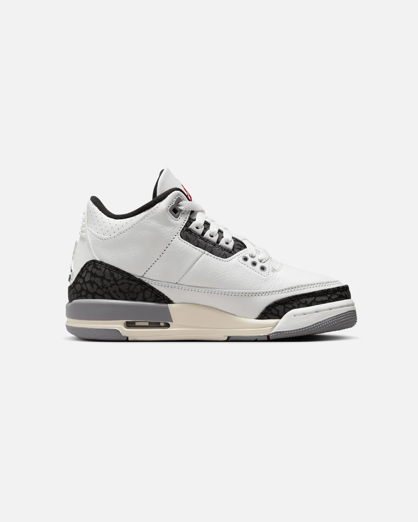 Jordan Kids' Air Jordan 3 Retro (GS) "Cement Grey" Summit White/Fire Red Cement - Image 4