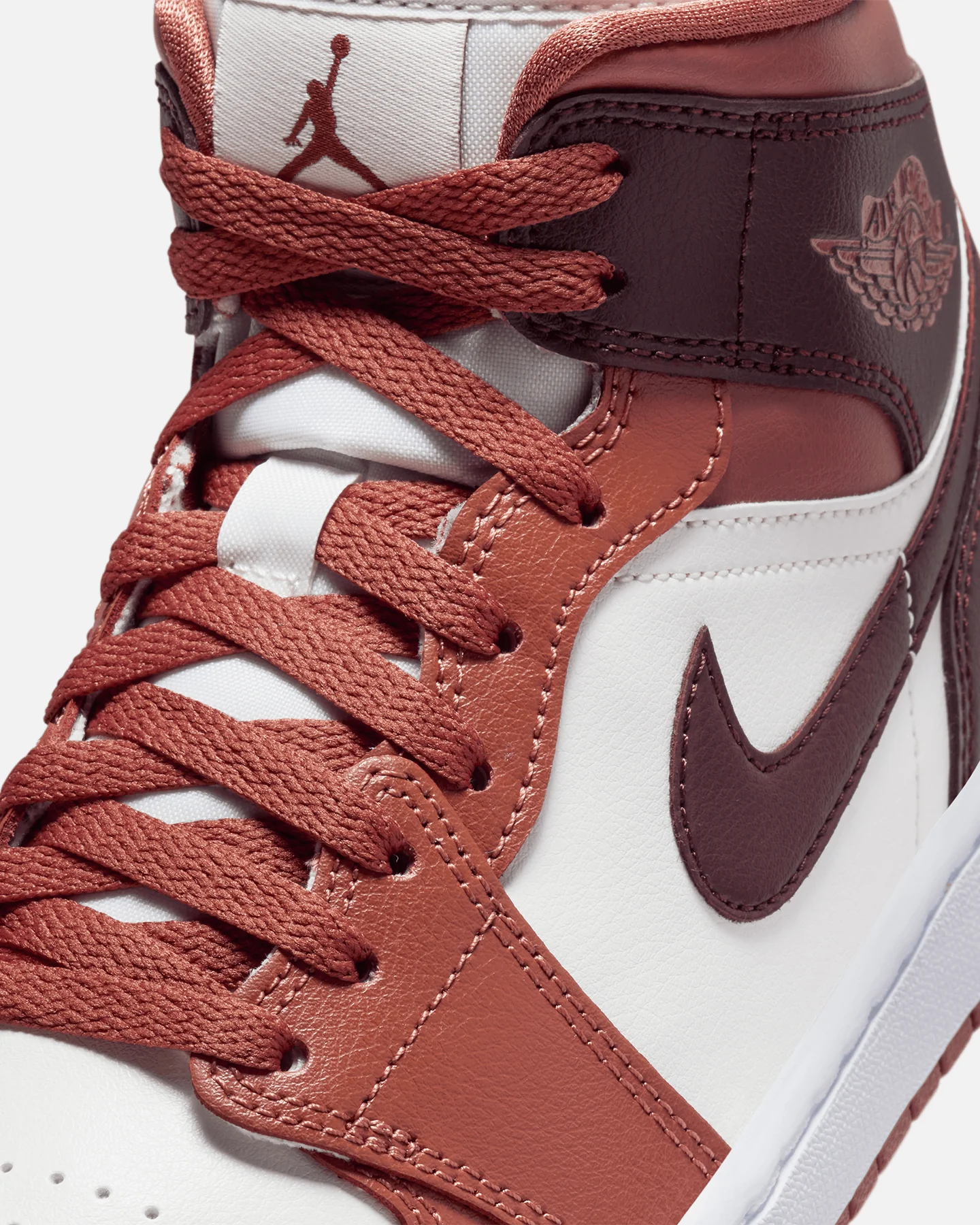 Jordan Women's Air Jordan 1 Mid Dusty Peach/Sail/White/Night Maroon - Image 6
