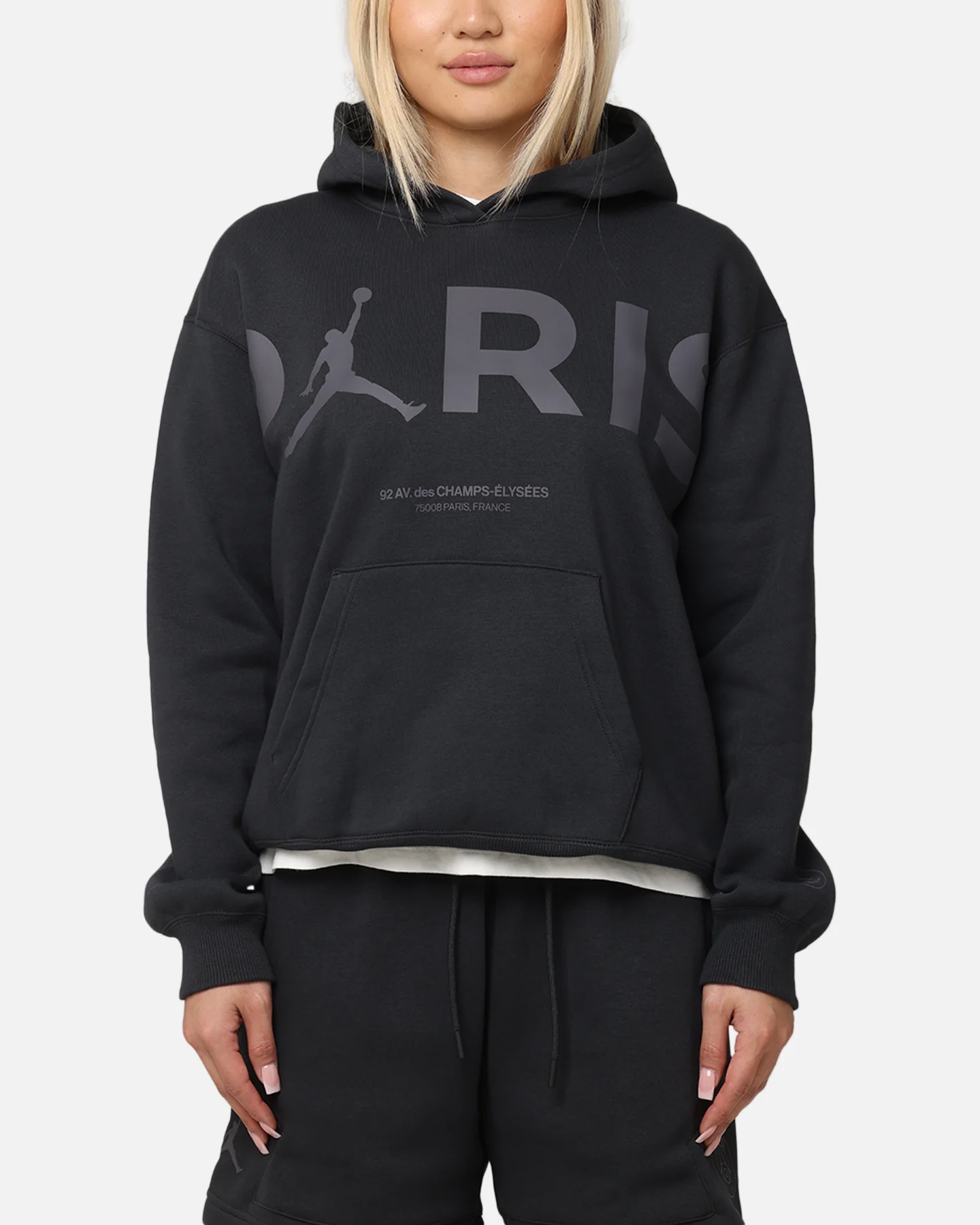 Jordan Women's Paris Saint-Germain Brooklyn Fleece Graphic Pullover Hoodie Off Noir - Image 2