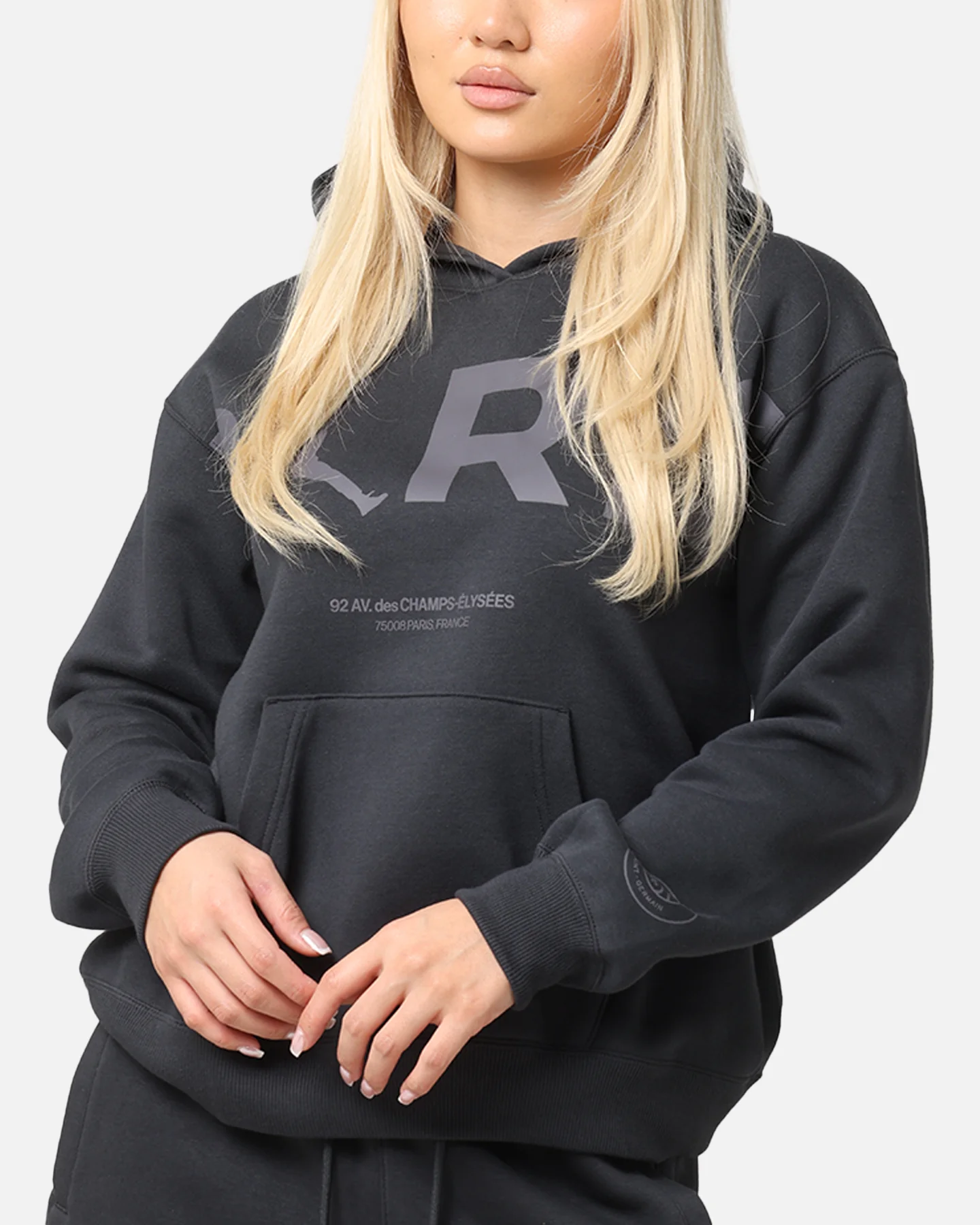 Jordan Women's Paris Saint-Germain Brooklyn Fleece Graphic Pullover Hoodie Off Noir - Image 8