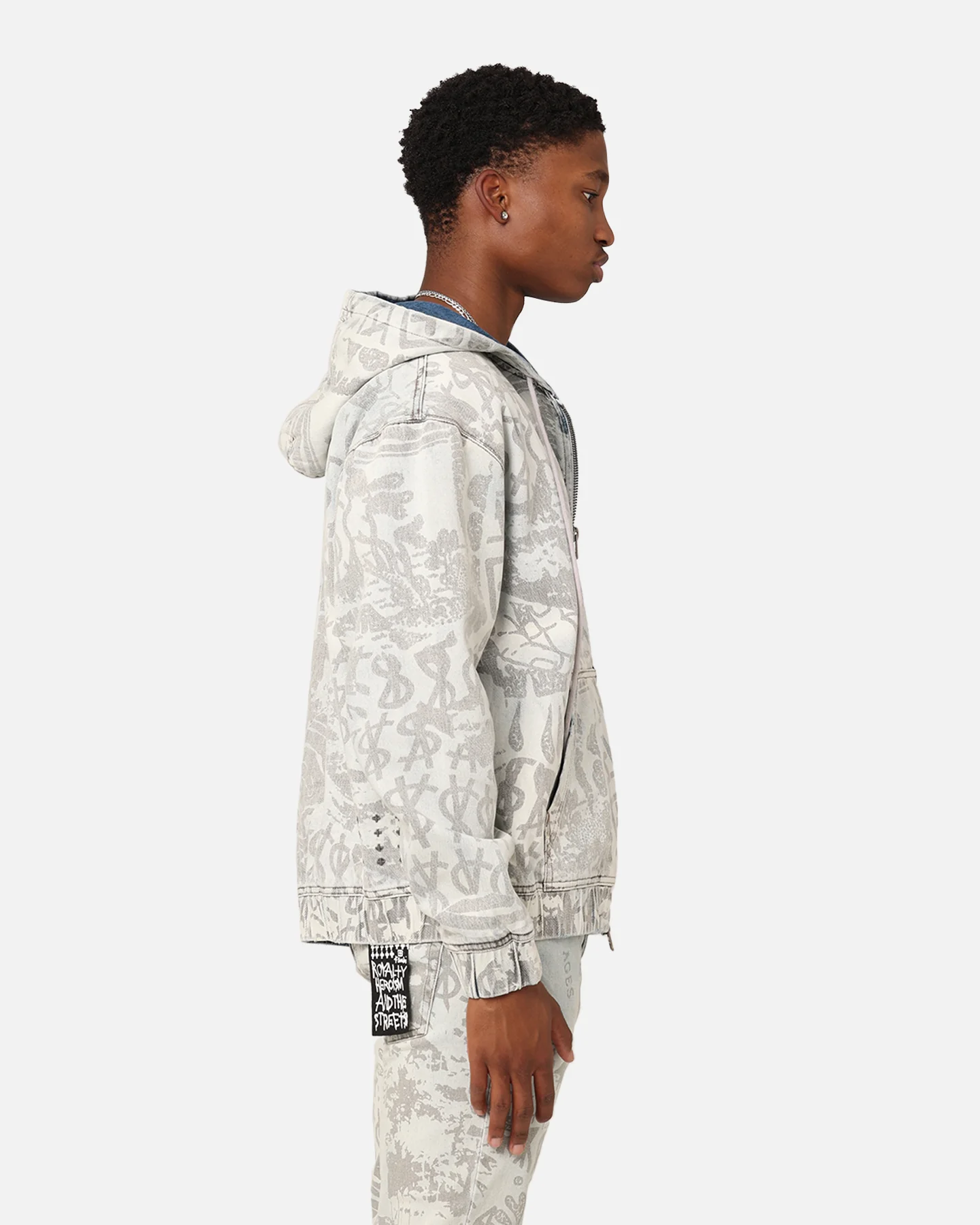 Ksubi Kollage Zip Hoodie Icey Denim - Image 5