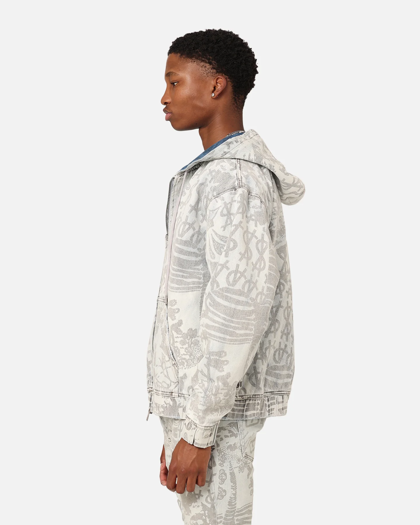 Ksubi Kollage Zip Hoodie Icey Denim - Image 6
