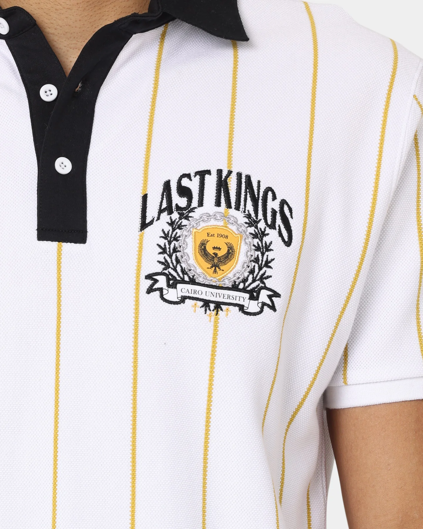 Last Kings Cairo Short Sleeve Polo Shirt White - Image 3