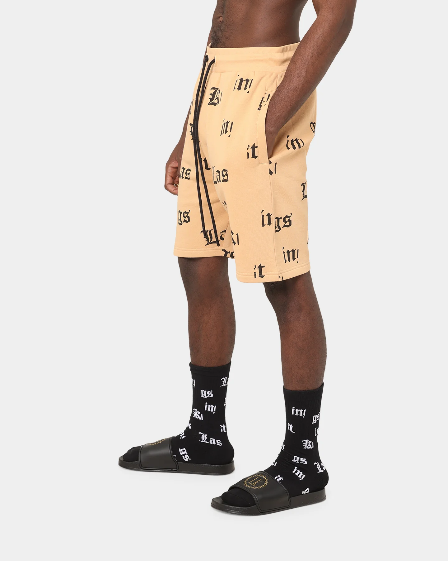 Last Kings Fragment Sweat Shorts Sand - Image 6