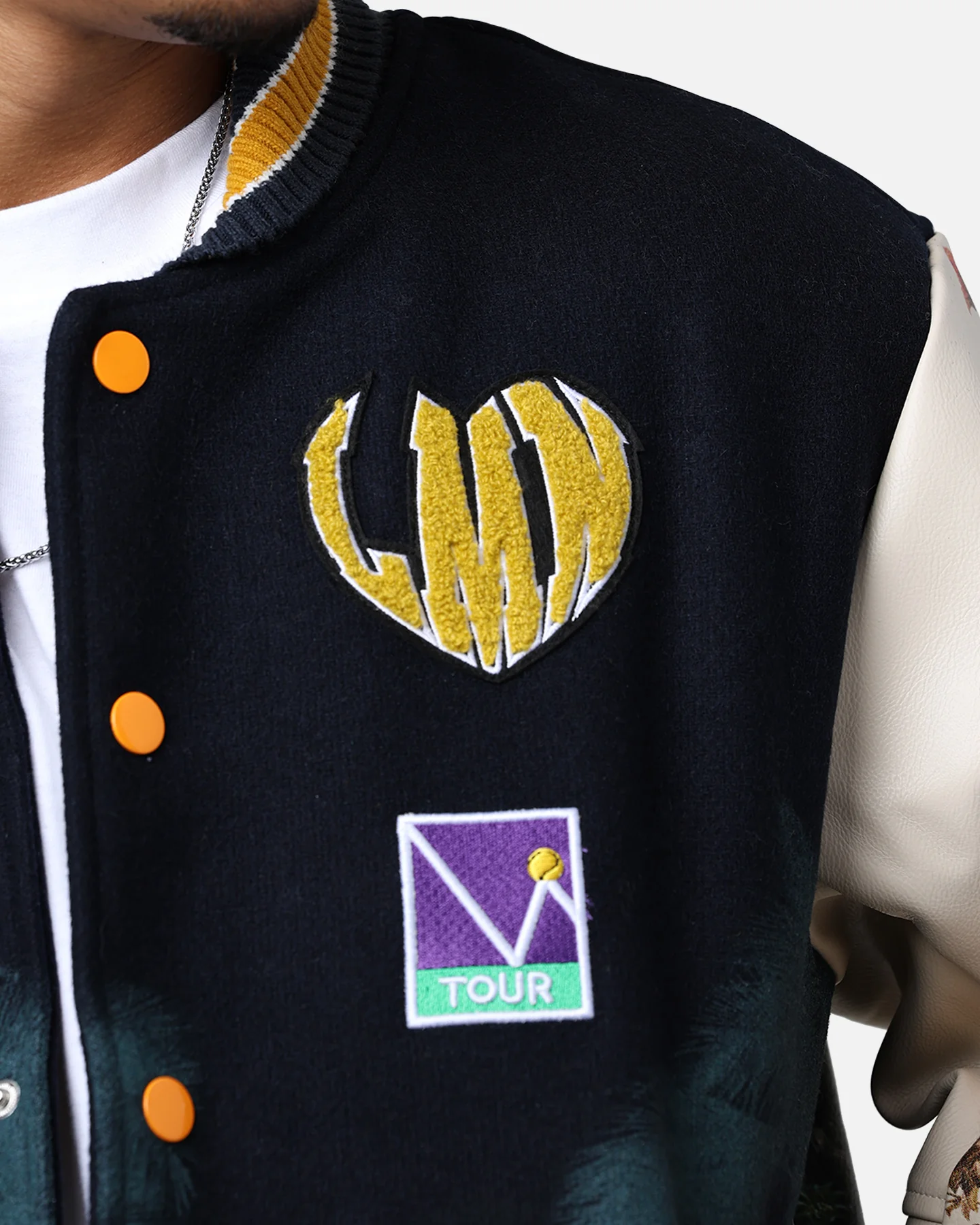 Lifted Anchors "Kournikova" Varsity Tennis Jacket Deep Navy - Image 10