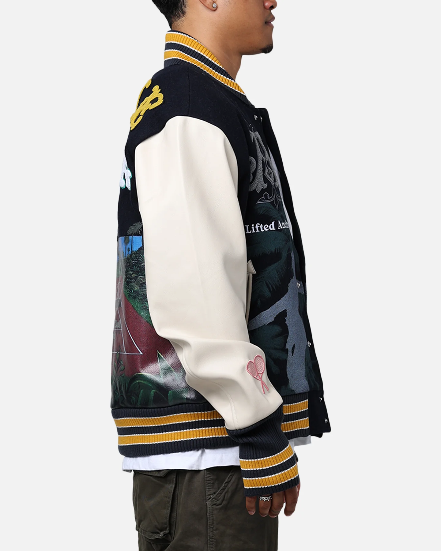 Lifted Anchors "Kournikova" Varsity Tennis Jacket Deep Navy - Image 4