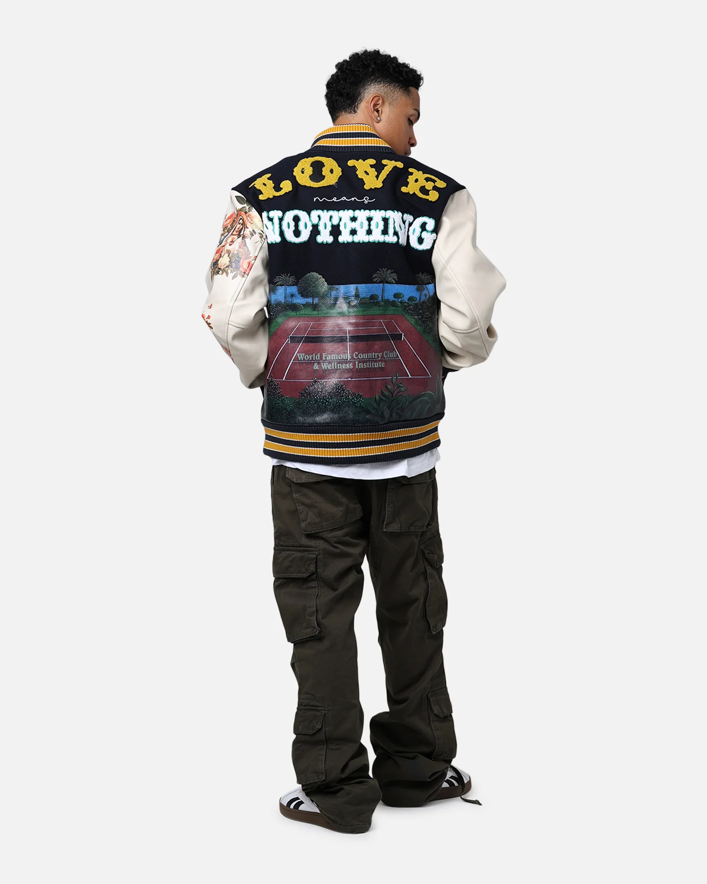 Lifted Anchors "Kournikova" Varsity Tennis Jacket Deep Navy - Image 6