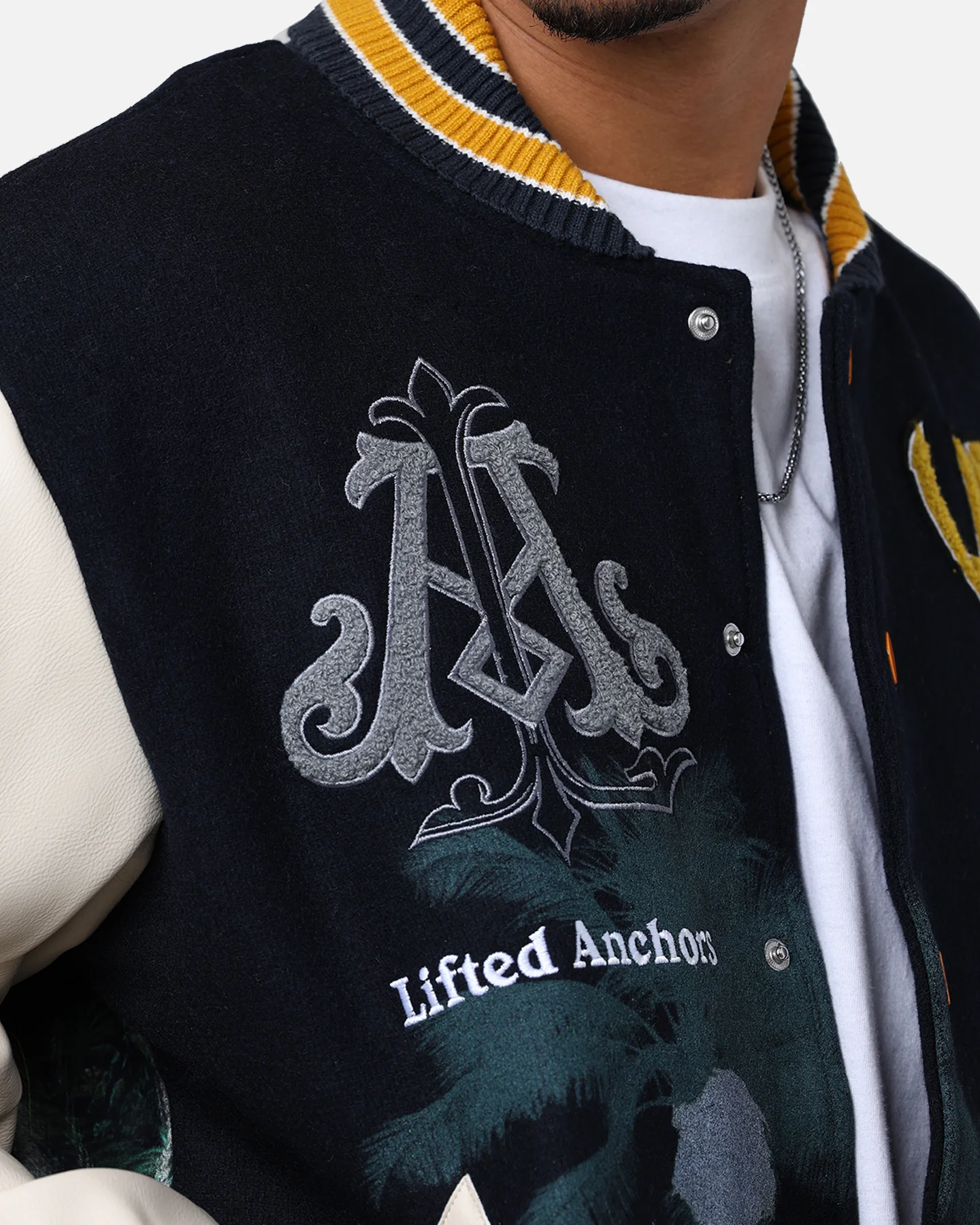 Lifted Anchors "Kournikova" Varsity Tennis Jacket Deep Navy - Image 9