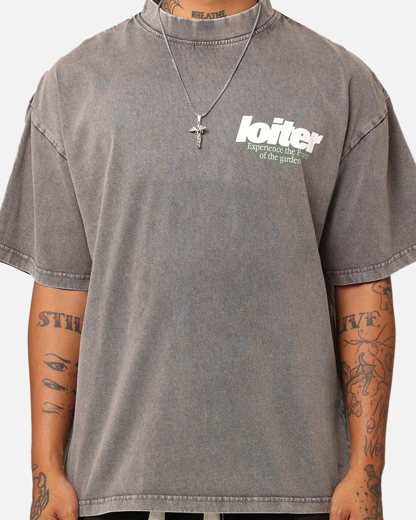 Loiter Bonsai T-Shirt Charcoal - Image 4