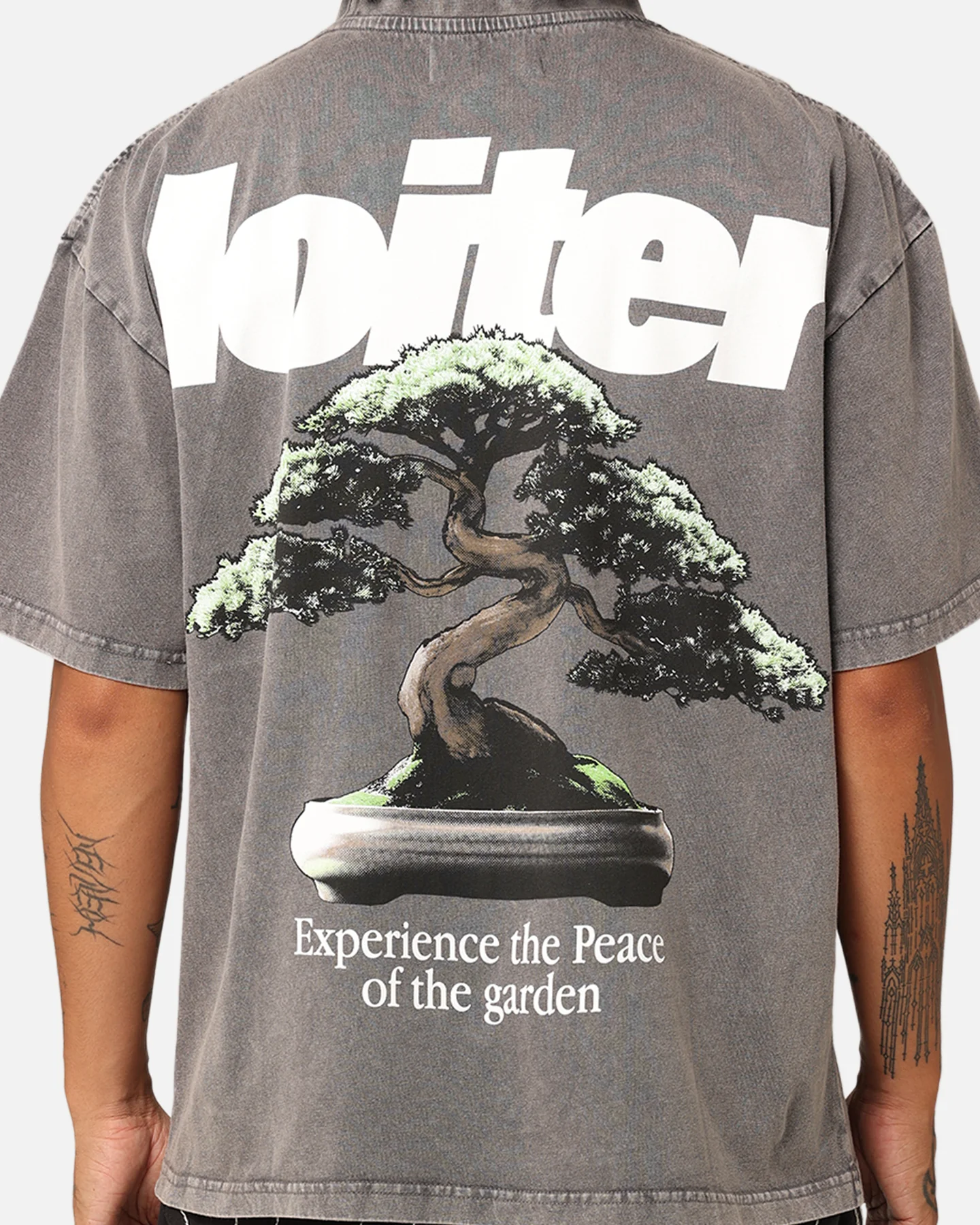 Loiter Bonsai T-Shirt Charcoal - Image 5