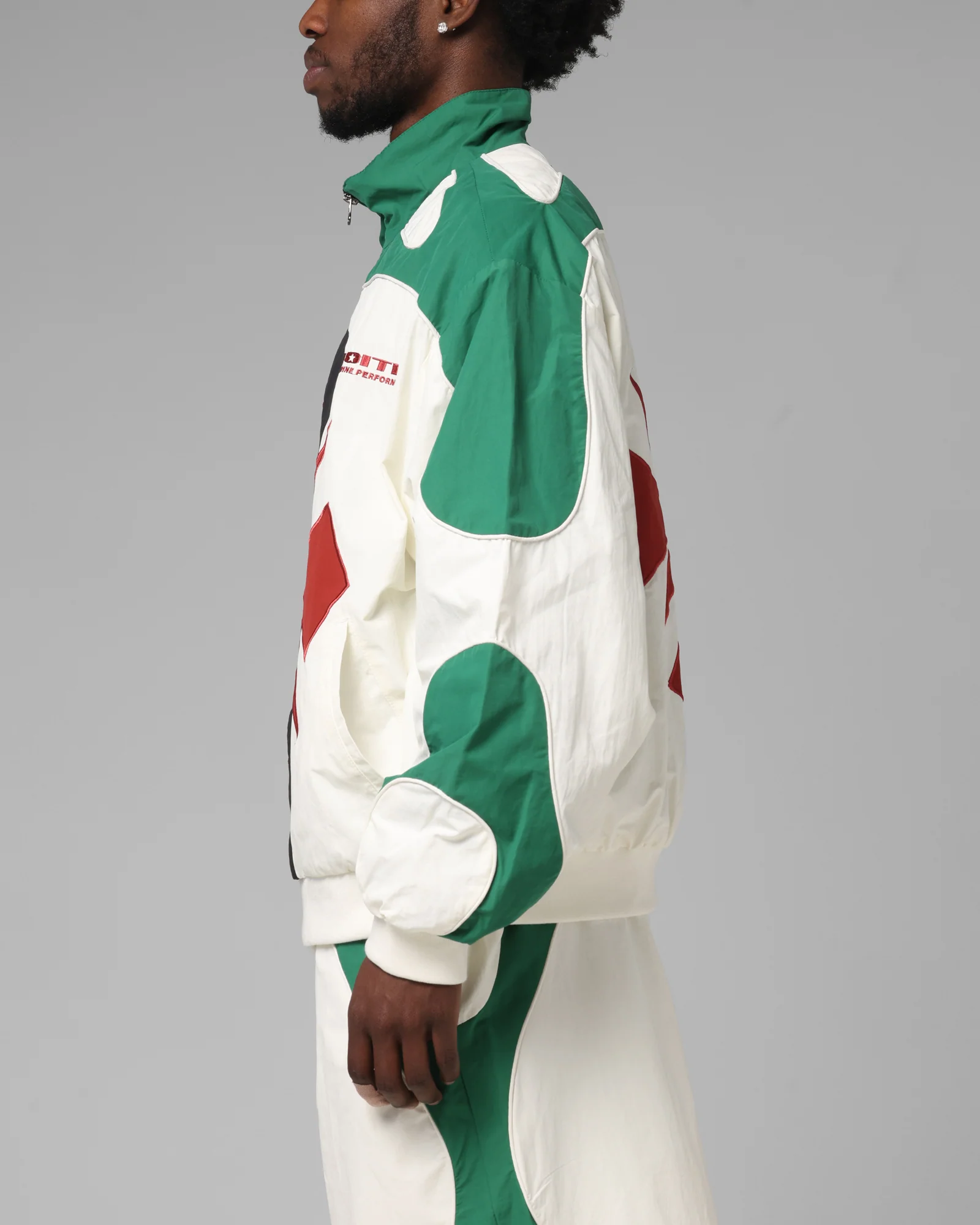 Loiter Club Classic Track Jacket White/Green - Image 6