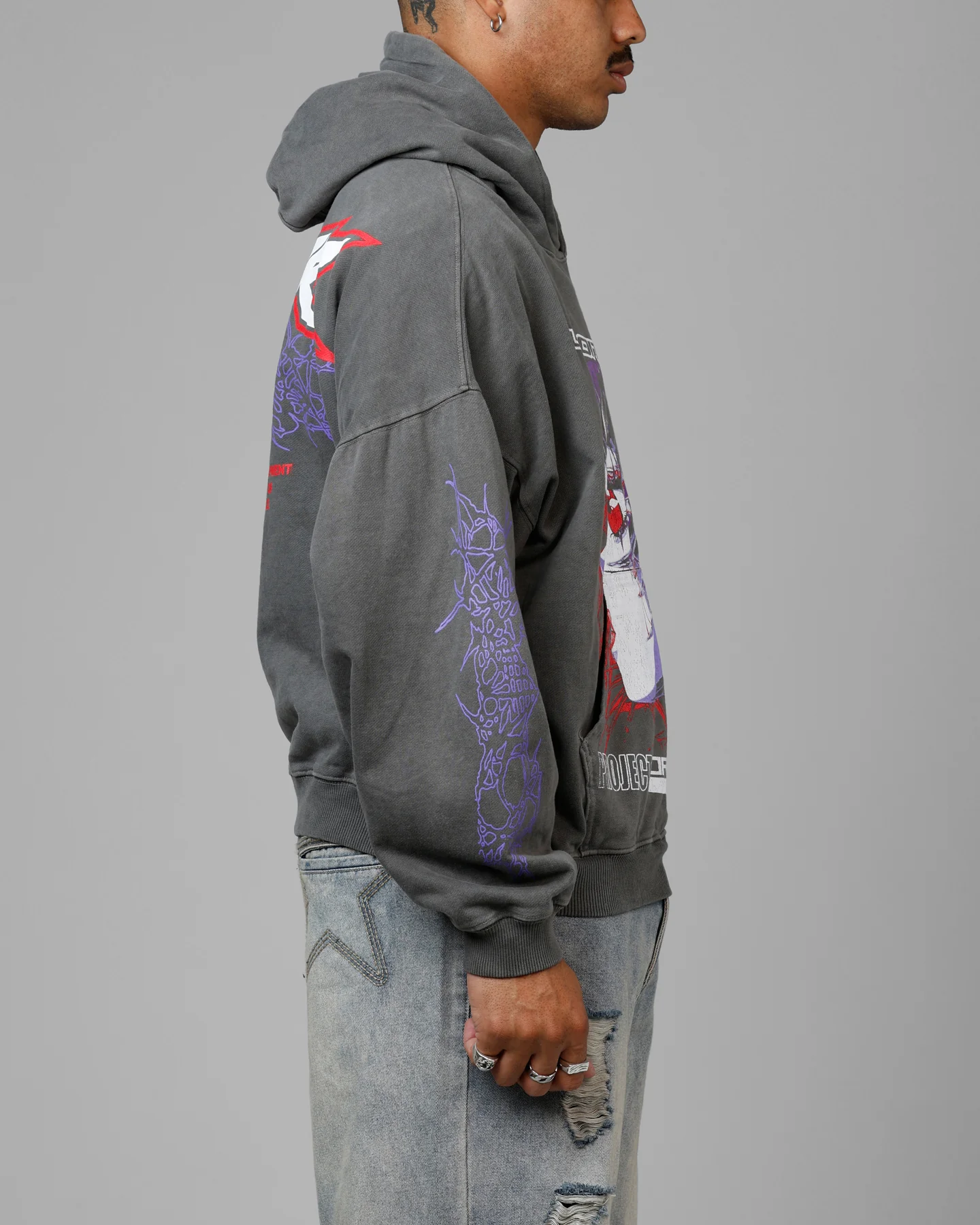 Loiter Cyberkinetics Premium Hoodie Washed Charcoal - Image 4