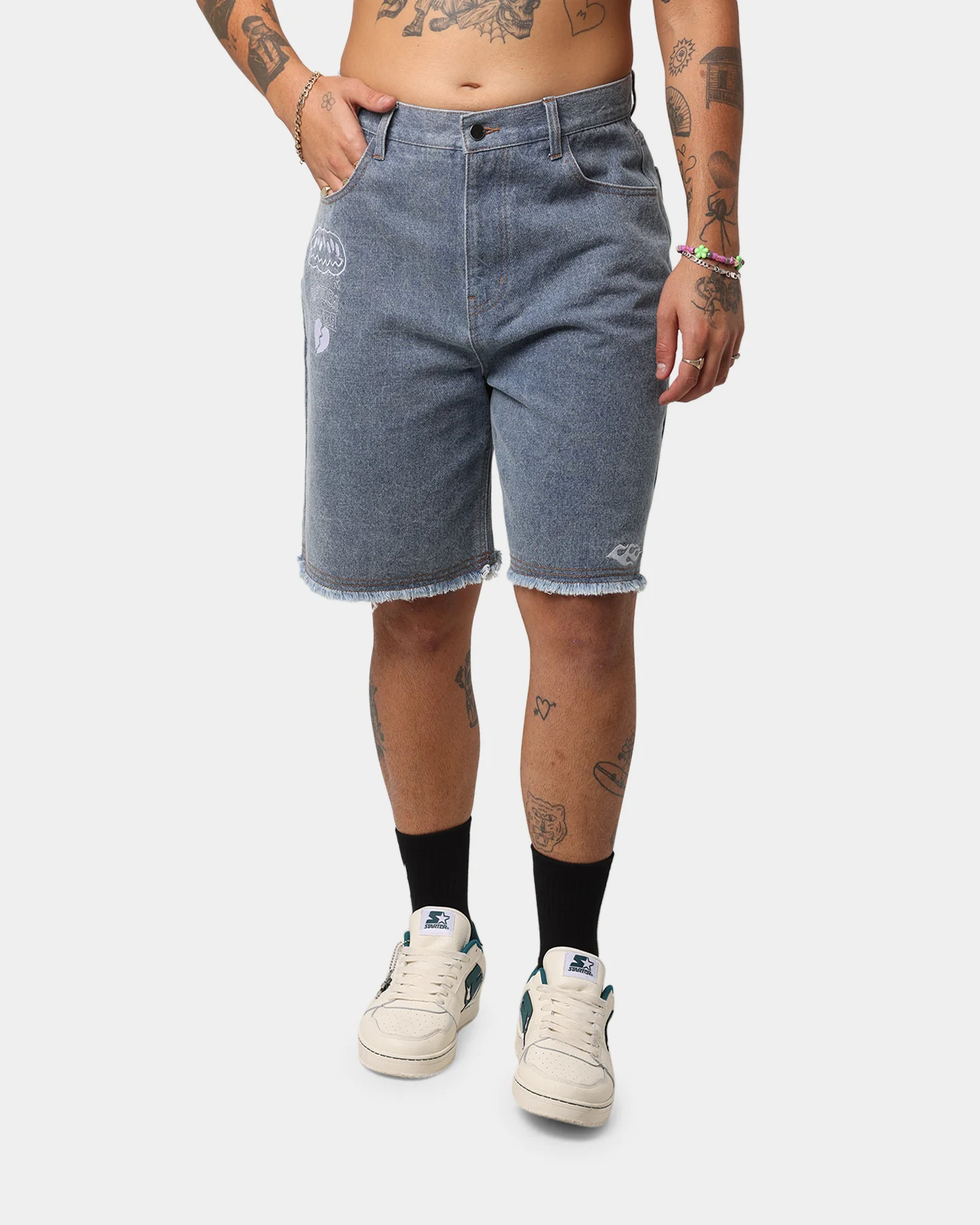 Loiter Freedom Skate Denim Shorts Blue - Image 2