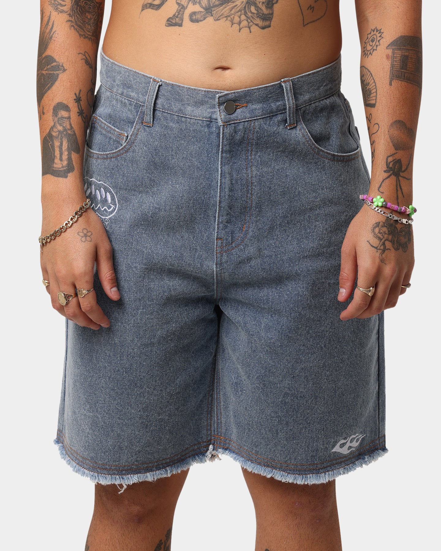 Loiter Freedom Skate Denim Shorts Blue - Image 4