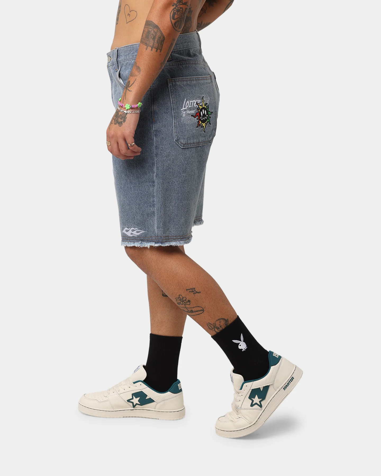Loiter Freedom Skate Denim Shorts Blue - Image 7