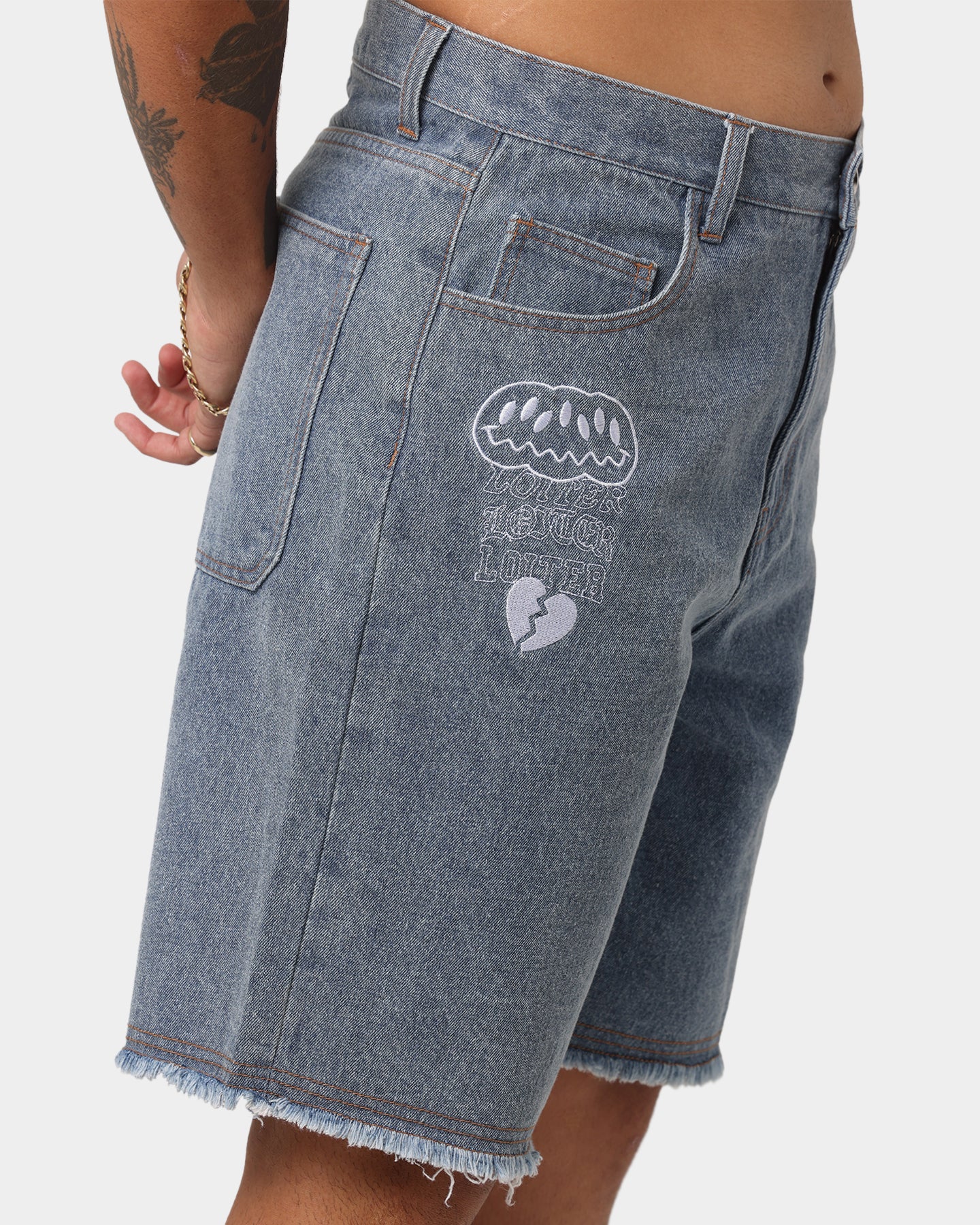Loiter Freedom Skate Denim Shorts Blue - Image 8