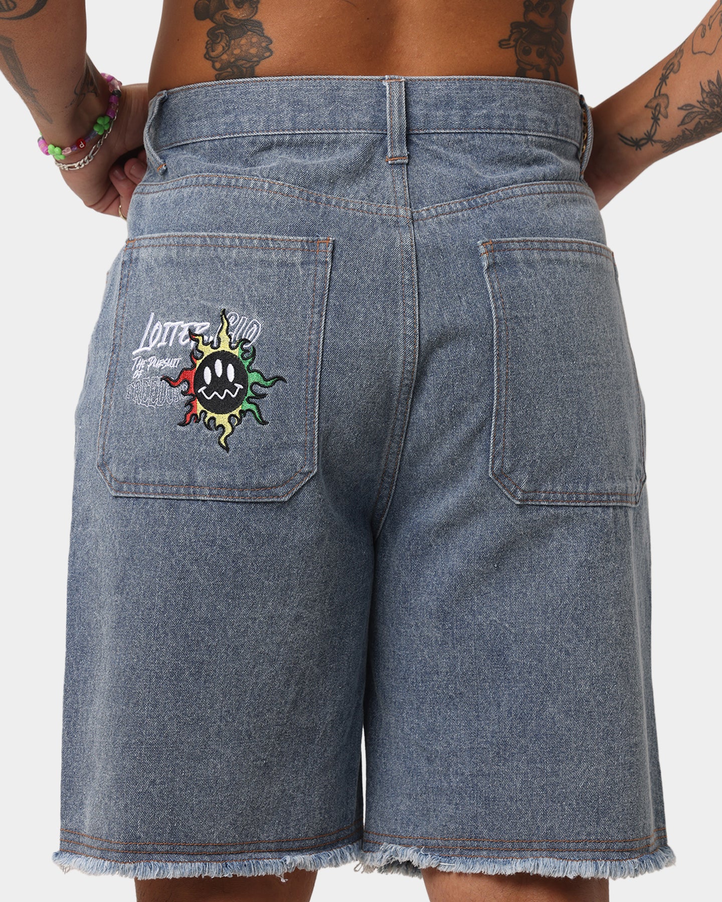 Loiter Freedom Skate Denim Shorts Blue - Image 9