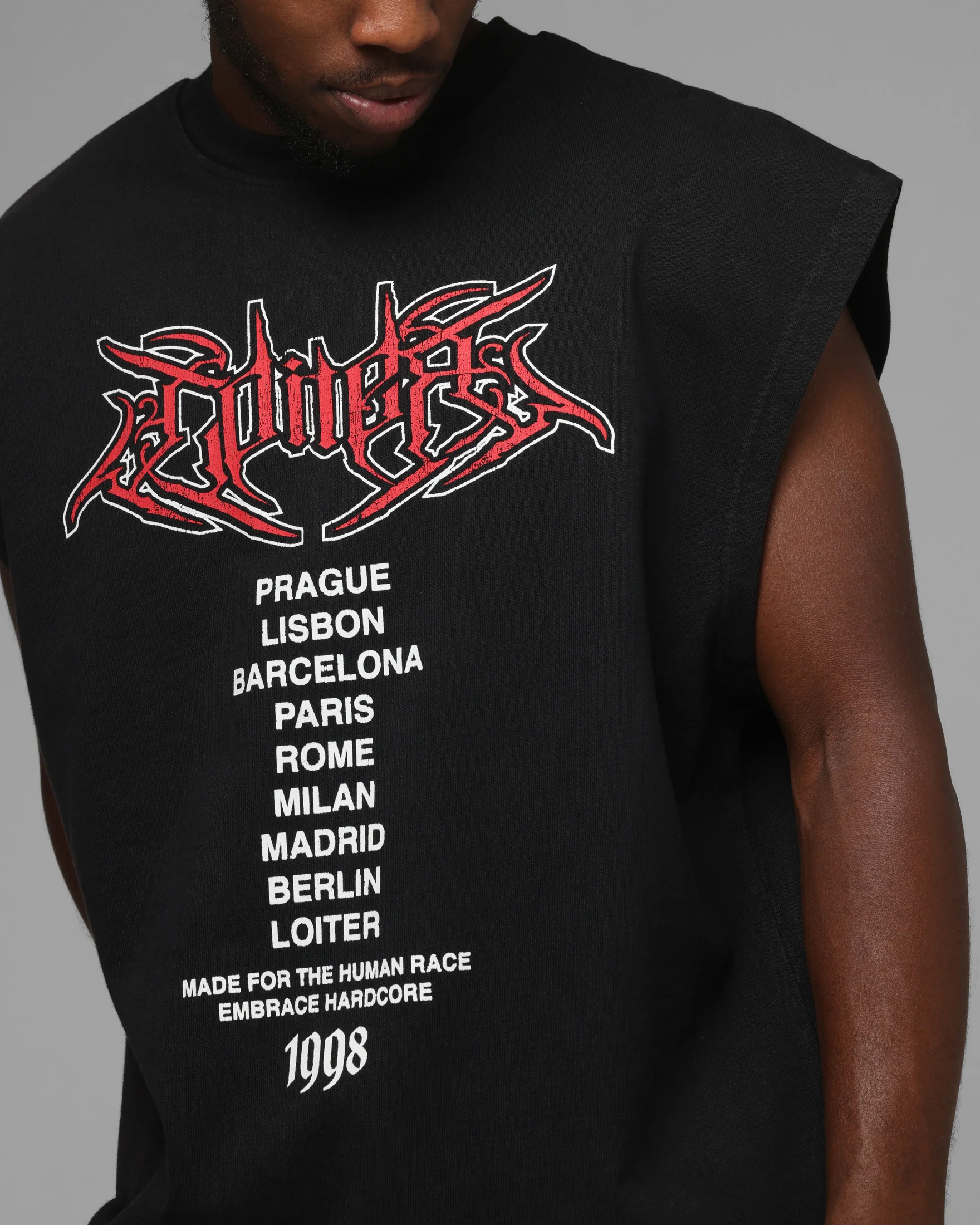 Loiter Hardcore Muscle T-Shirt Washed Black - Image 7