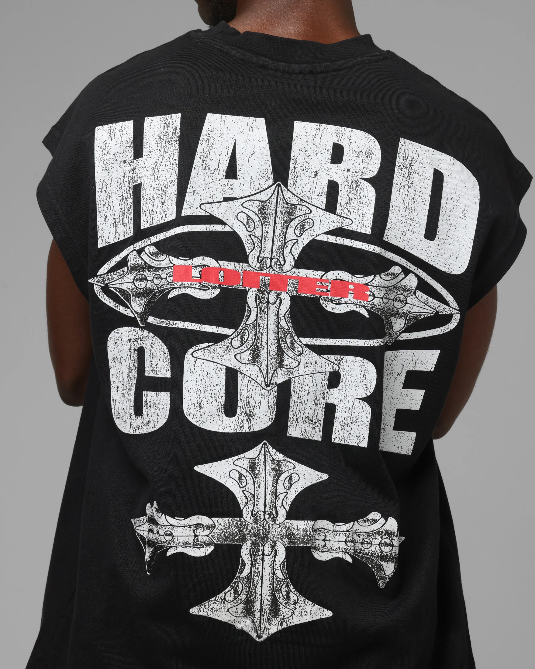 Loiter Hardcore Muscle T-Shirt Washed Black - Image 8