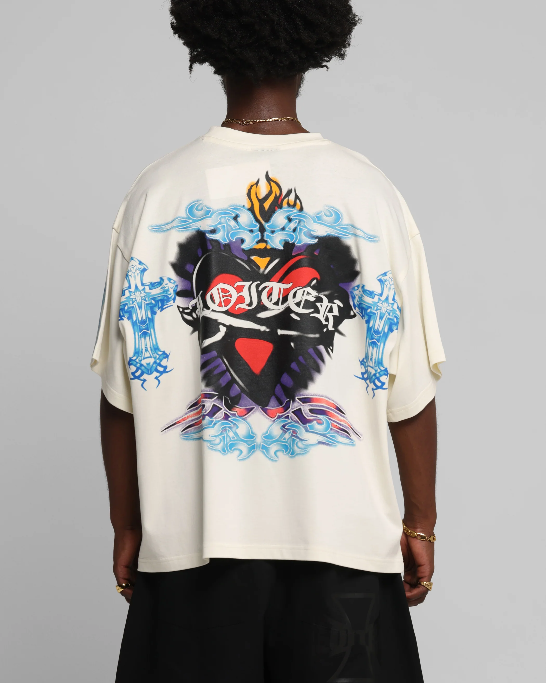 Loiter Hearts T-Shirt Off White - Image 2