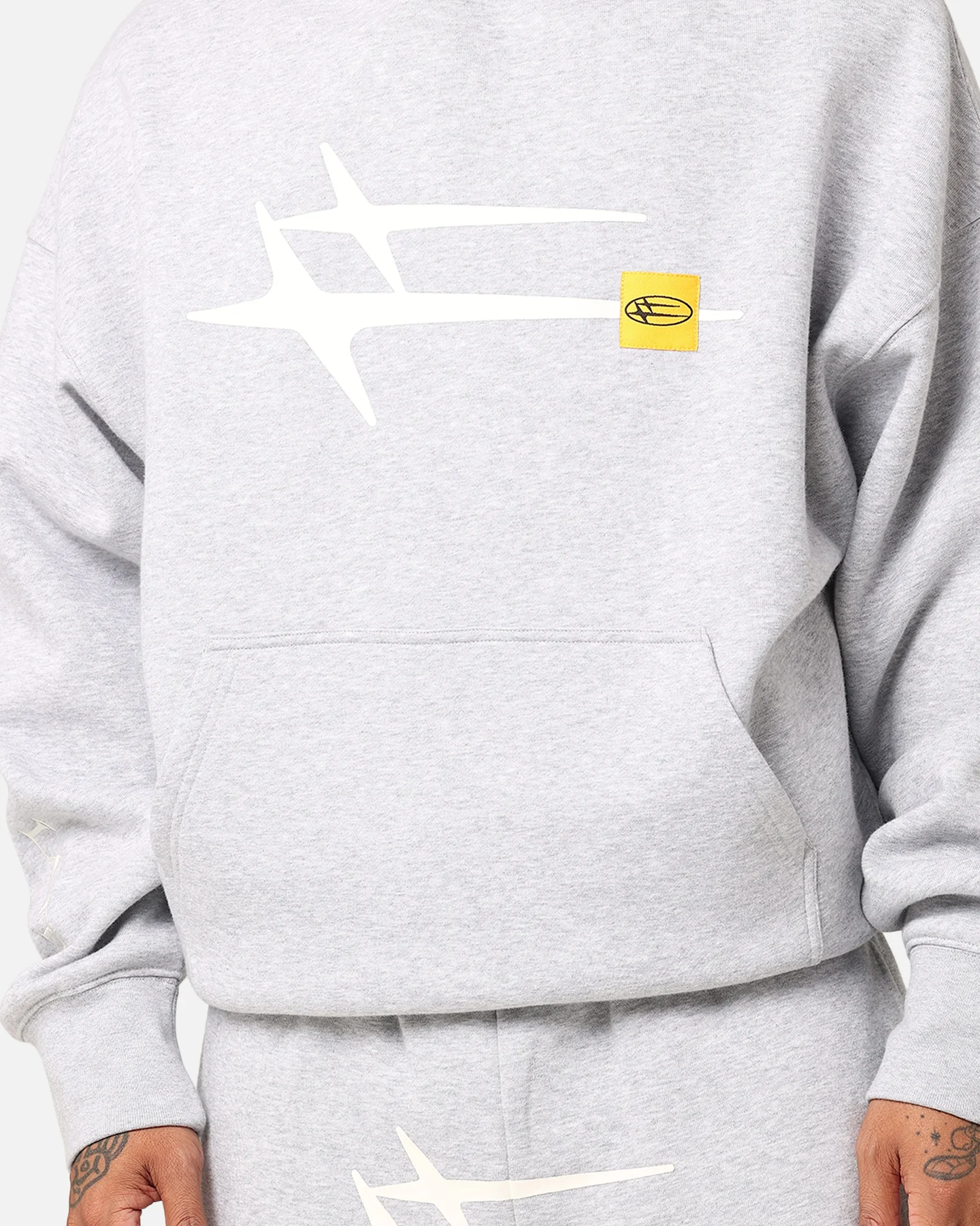 Loiter Hybrid Premium Hoodie Grey Marle - Image 4