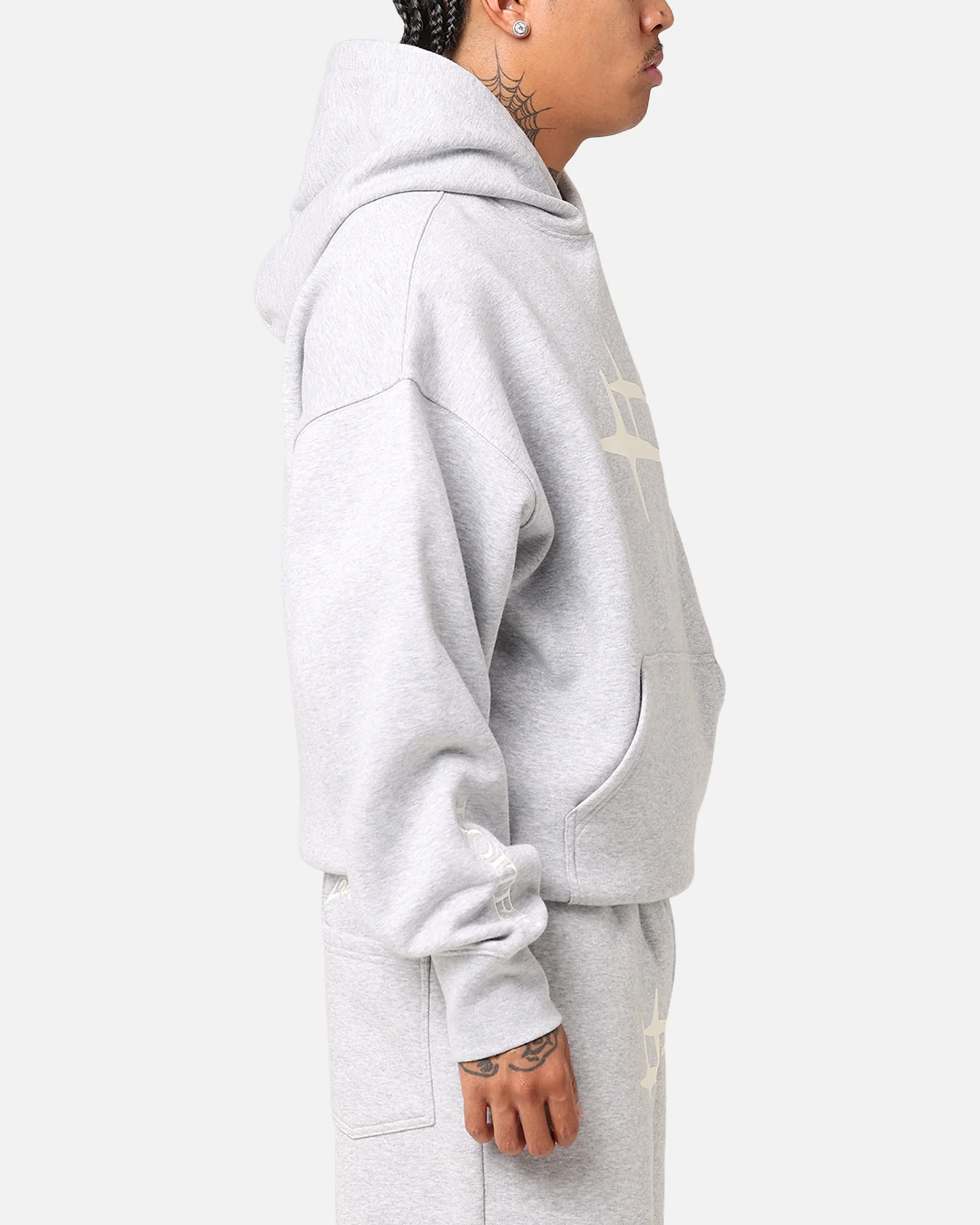 Loiter Hybrid Premium Hoodie Grey Marle - Image 5
