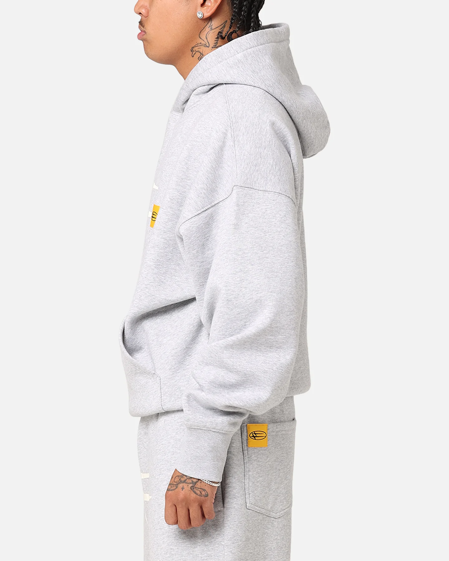 Loiter Hybrid Premium Hoodie Grey Marle - Image 6