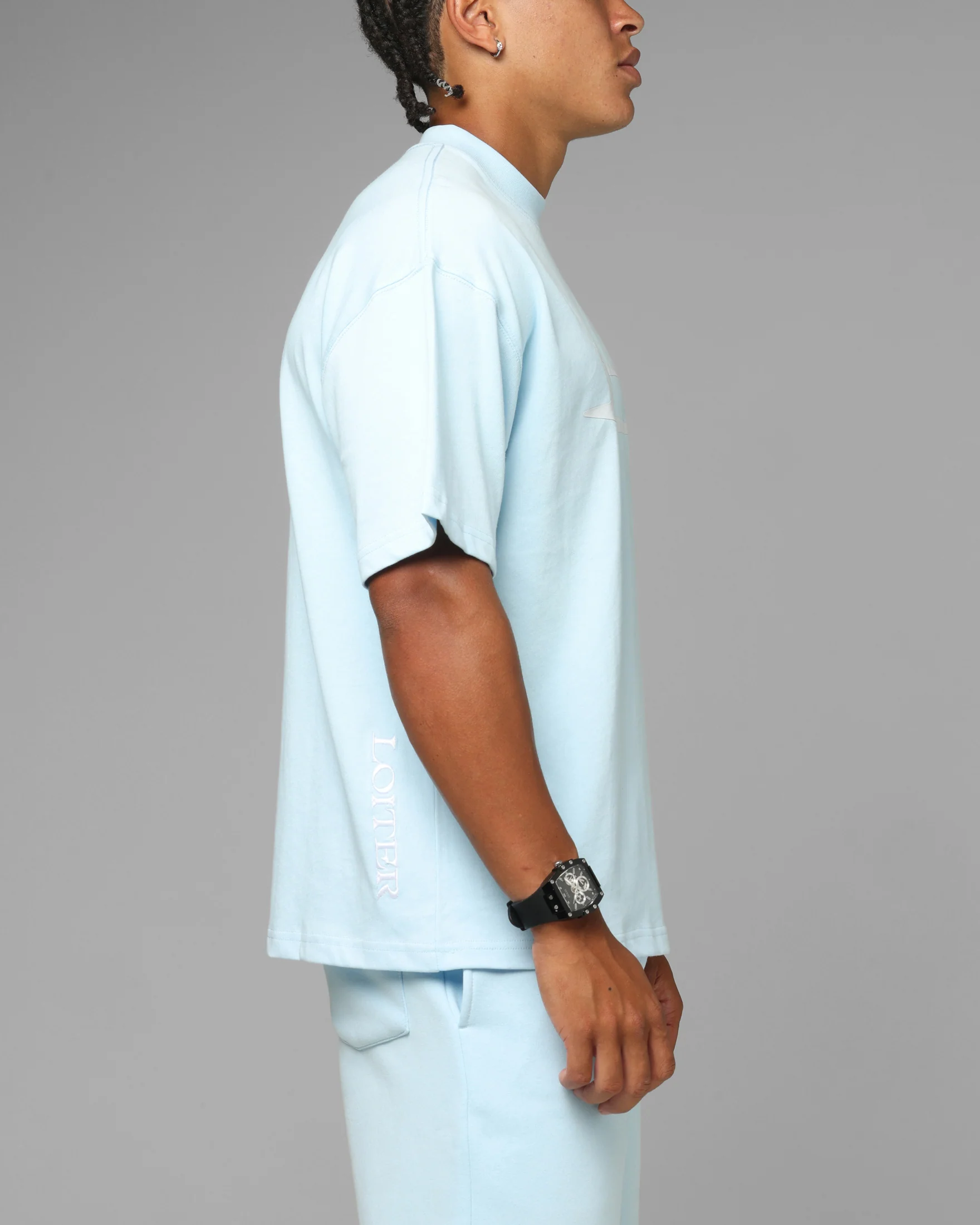 Loiter Hybrid Premium T-Shirt Light Blue - Image 4