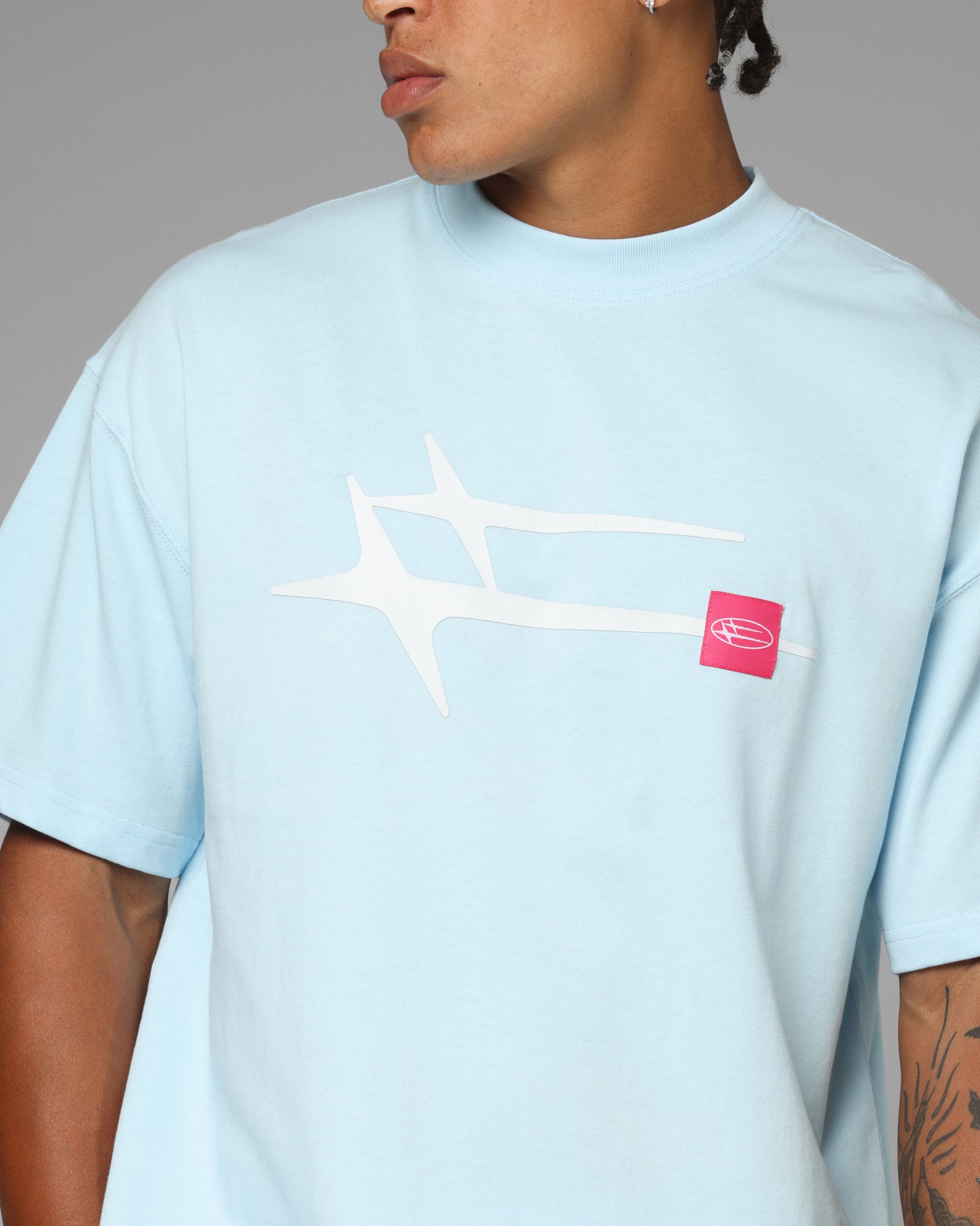 Loiter Hybrid Premium T-Shirt Light Blue - Image 6