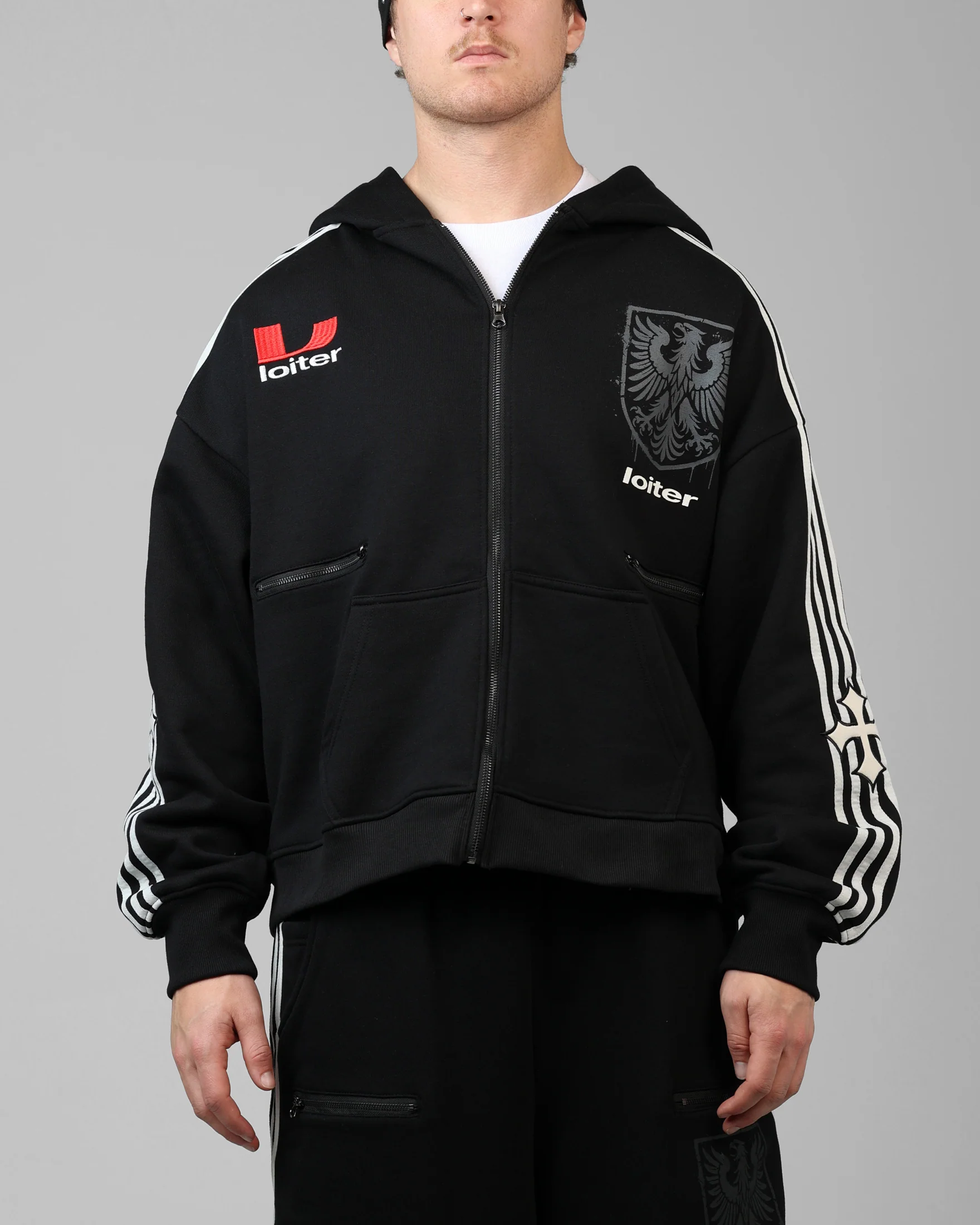 Loiter Imperial Zip Hoodie Black - Image 2