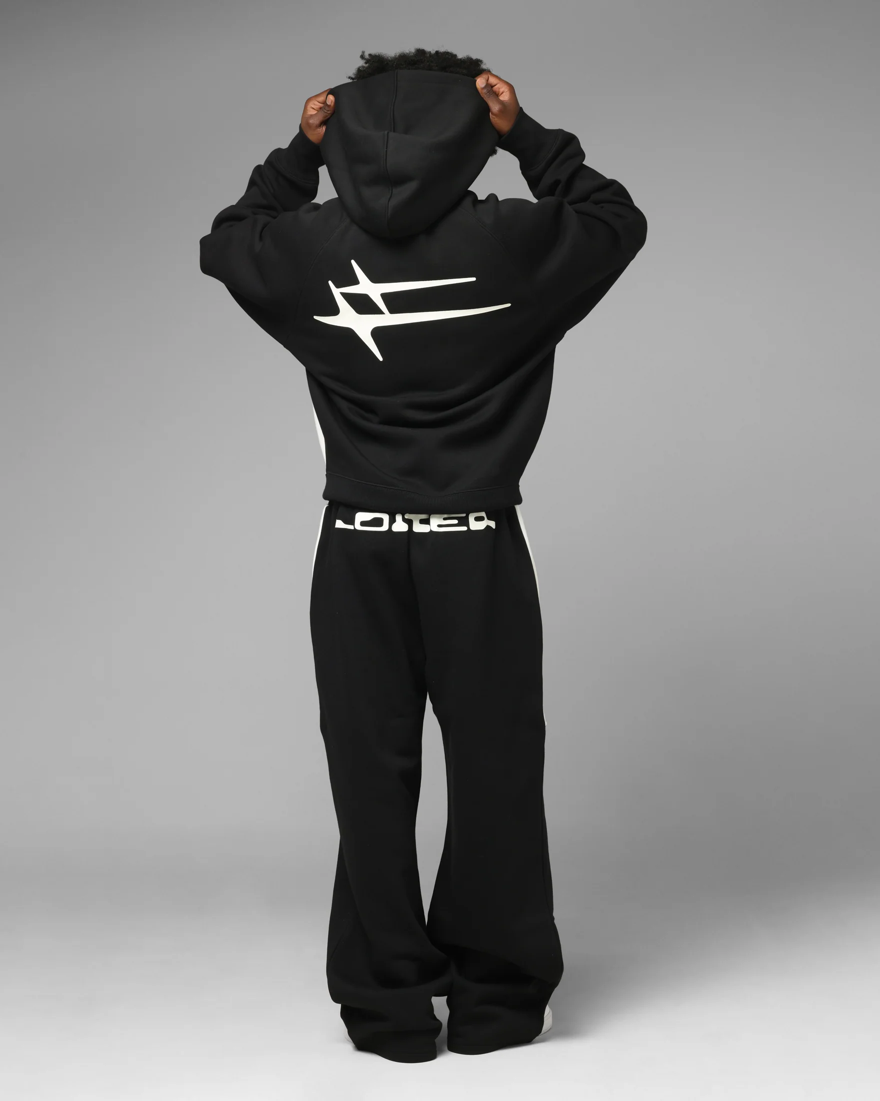 Loiter Jet Stream Zip Hoodie Black/White - Image 4