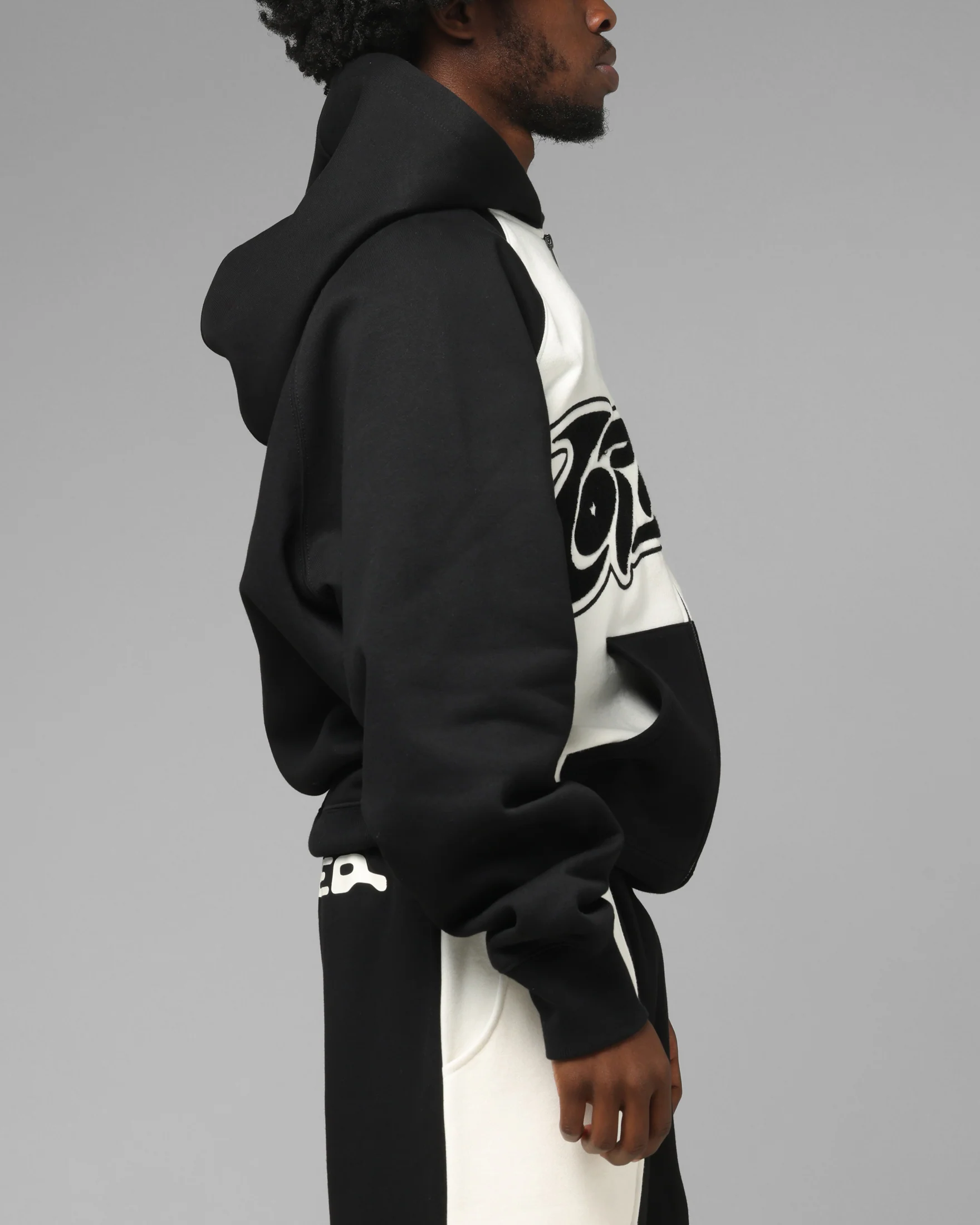 Loiter Jet Stream Zip Hoodie Black/White - Image 5