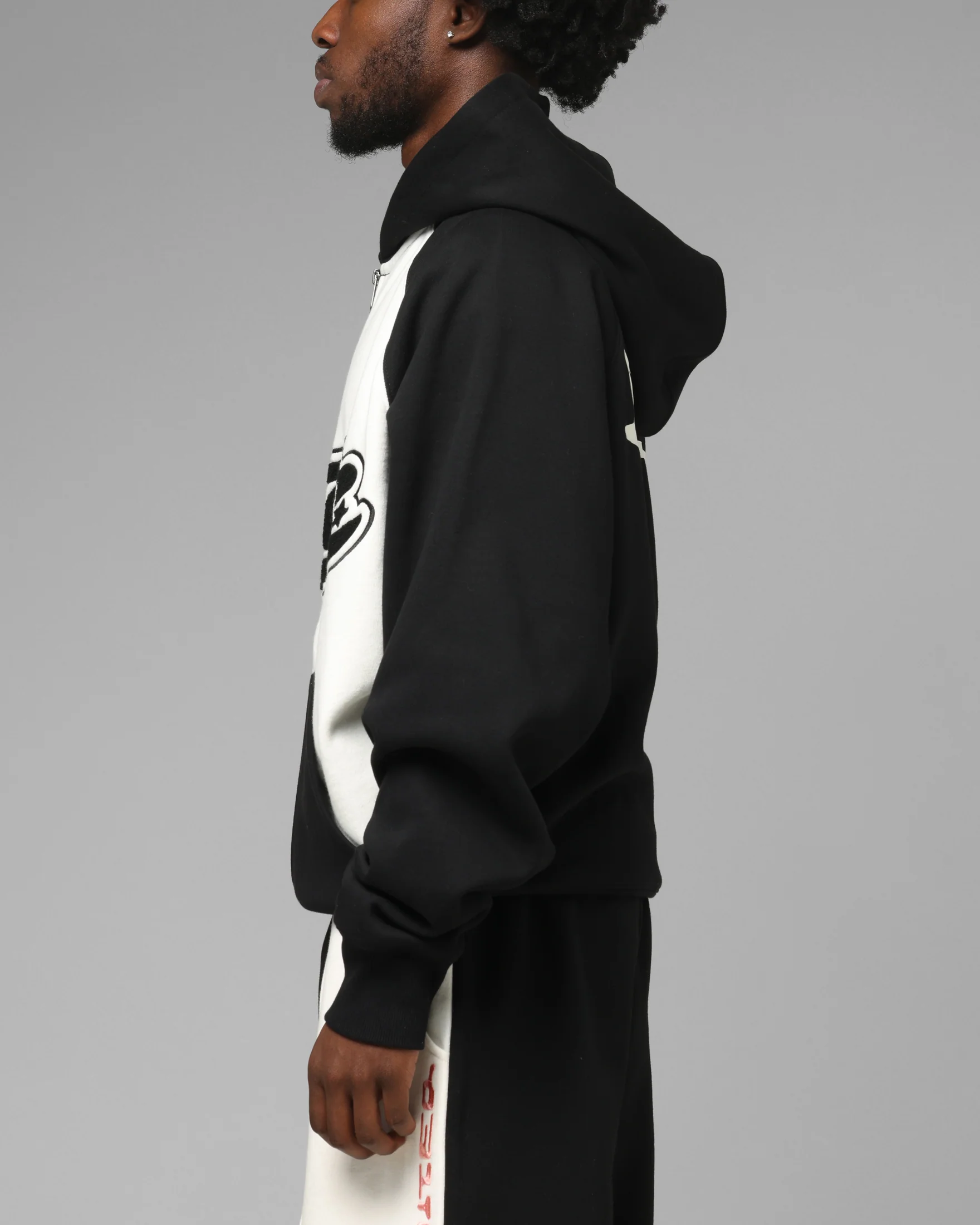 Loiter Jet Stream Zip Hoodie Black/White - Image 6