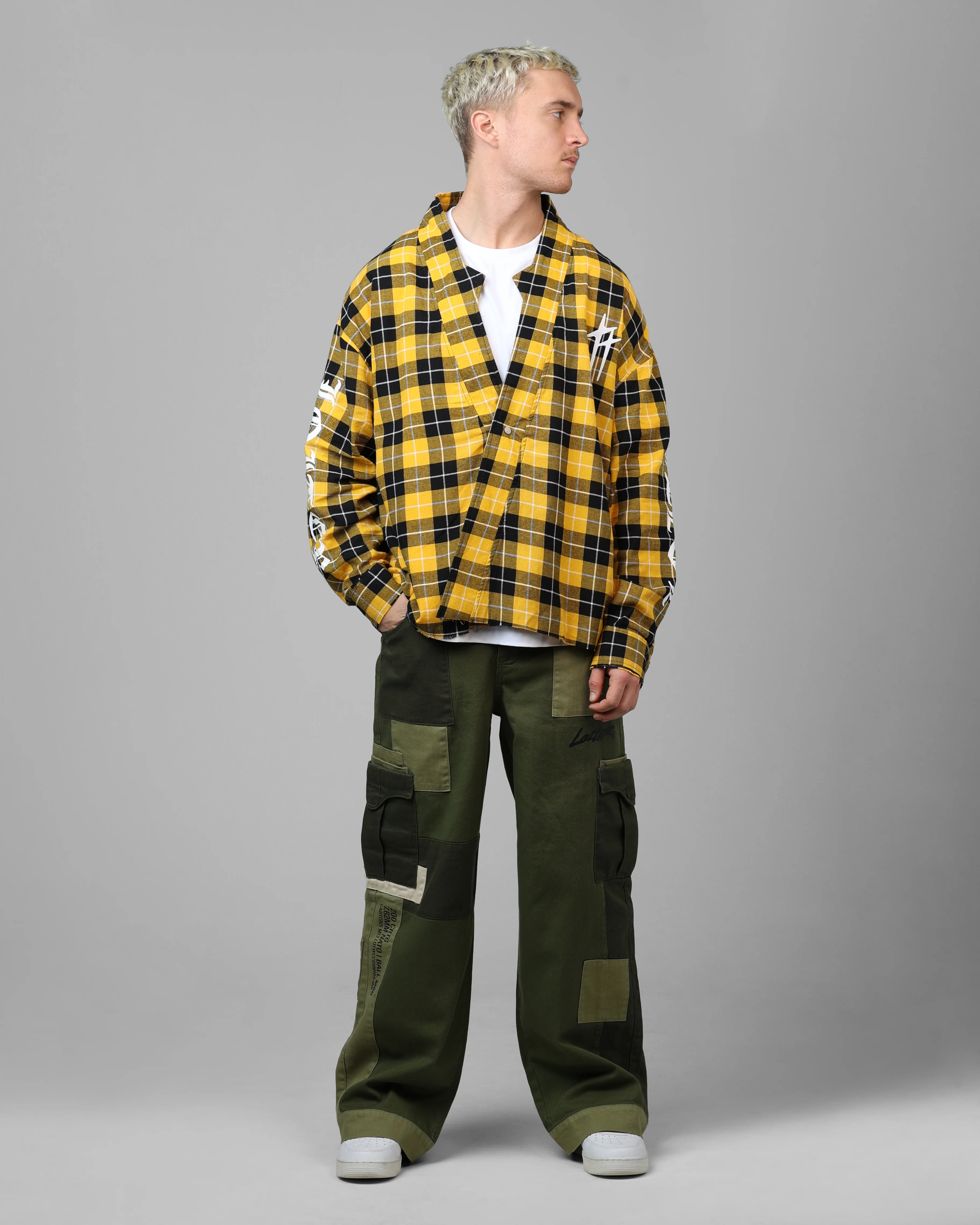 Loiter Kimono Flannel Yellow/Black - Image 3