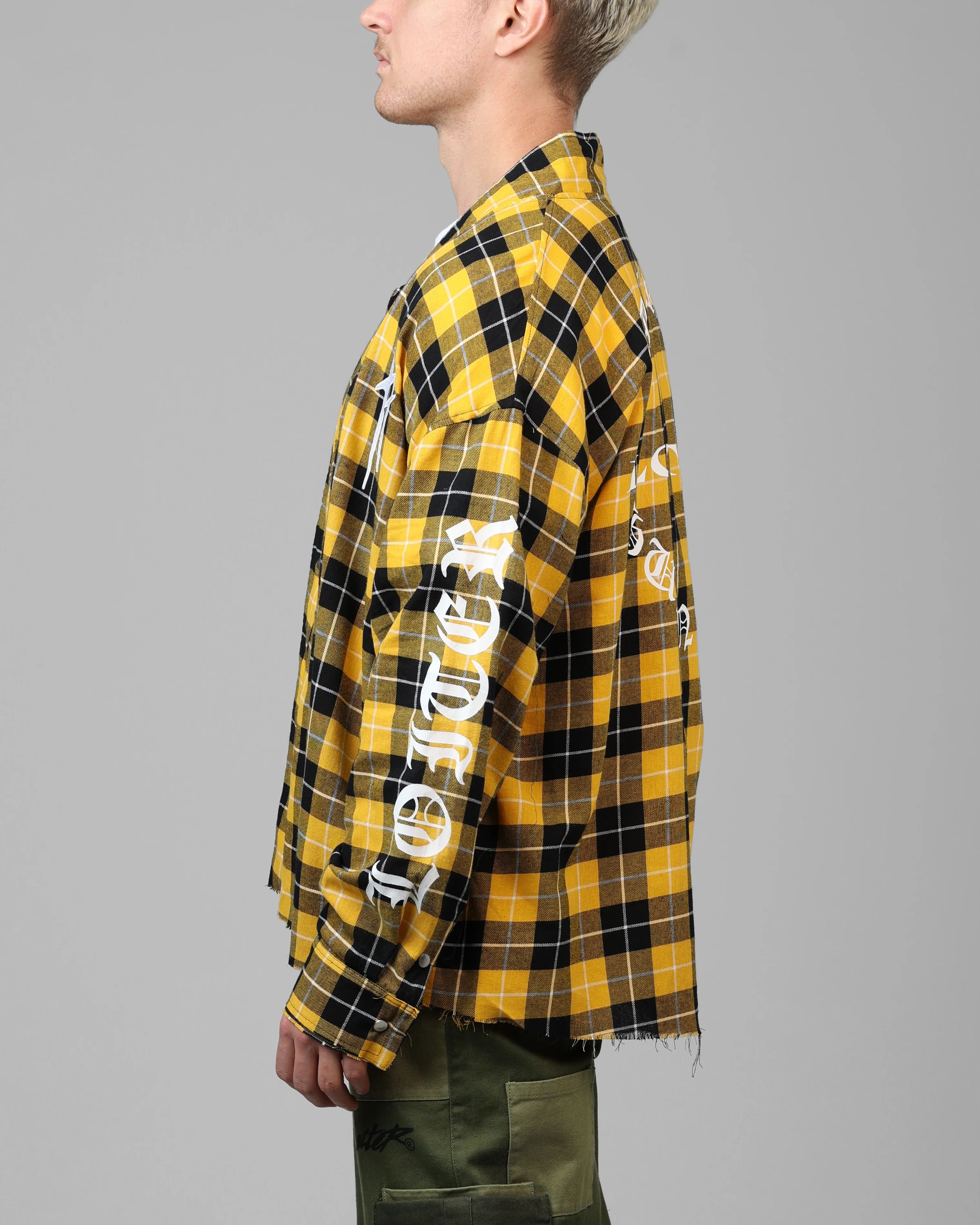 Loiter Kimono Flannel Yellow/Black - Image 5
