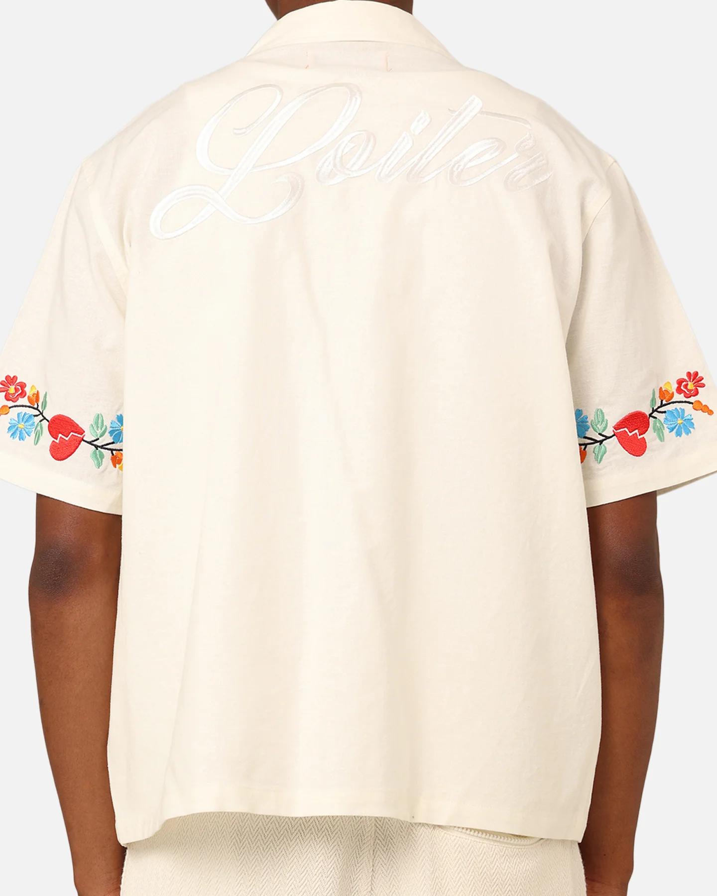 Loiter Oasis Embroidered Button Up Shirt Ecru - Image 5