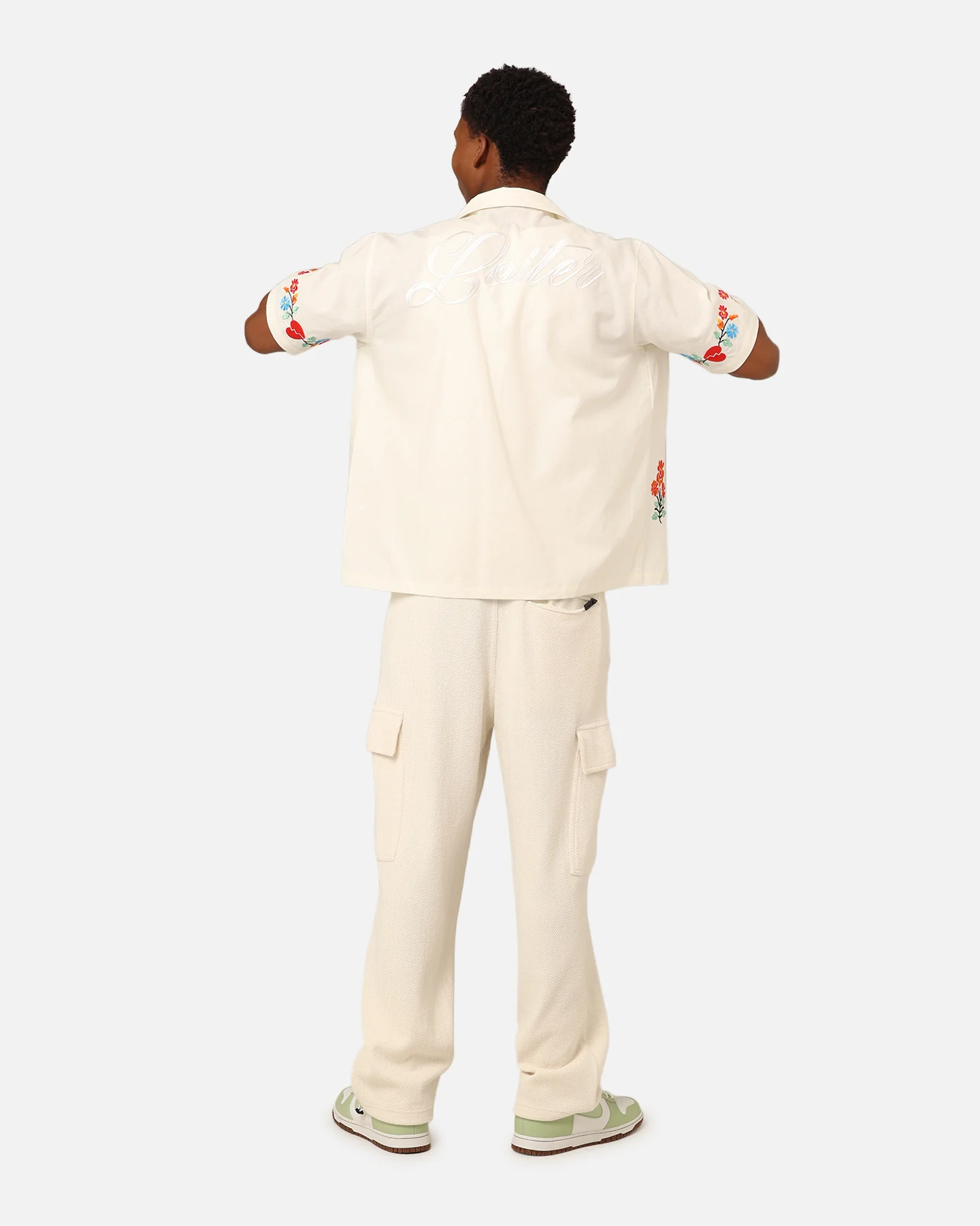 Loiter Oasis Embroidered Button Up Shirt Ecru - Image 8
