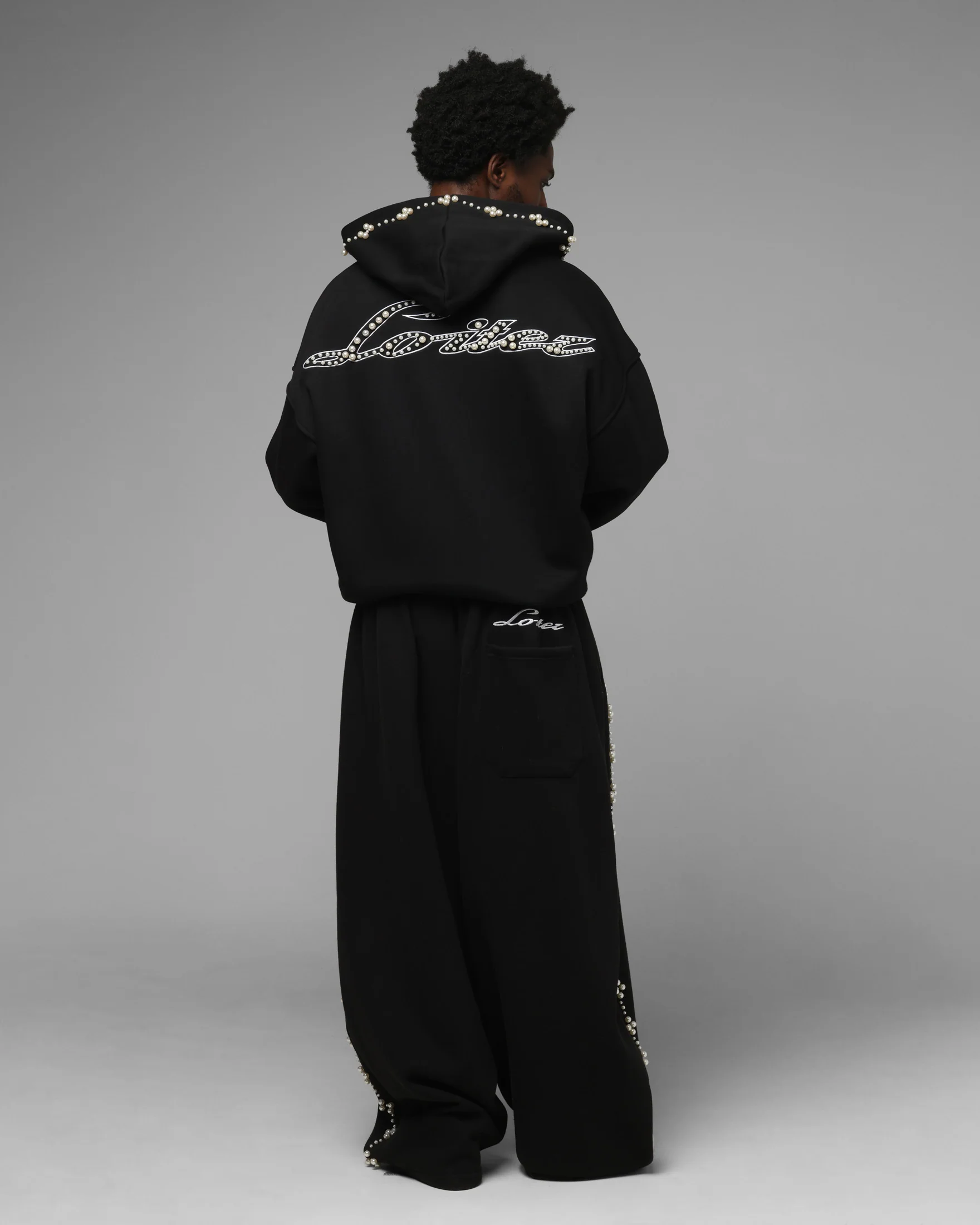 Loiter Pearl Zip Hoodie Black - Image 4