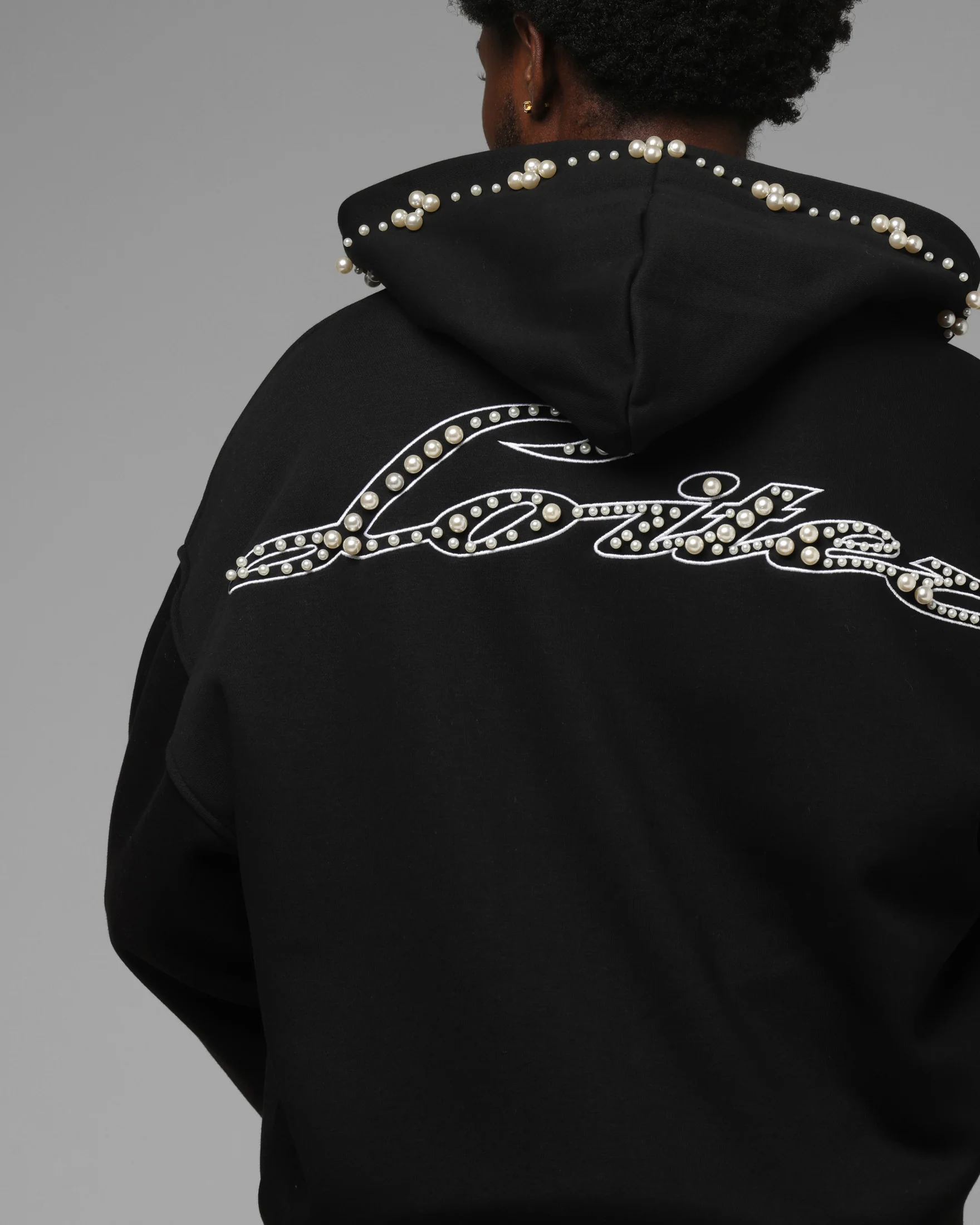 Loiter Pearl Zip Hoodie Black - Image 7
