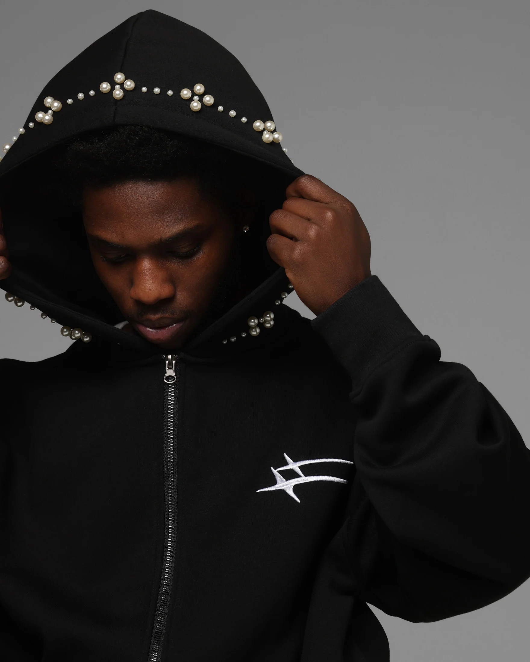 Loiter Pearl Zip Hoodie Black - Image 8