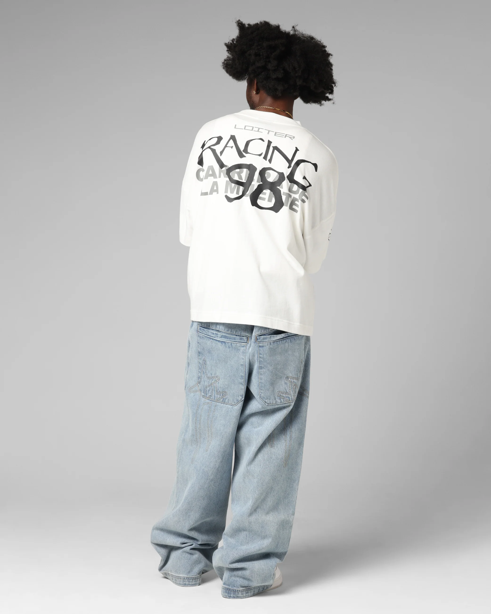 Loiter Performance Layered Long Sleeve T-Shirt Off White - Image 4