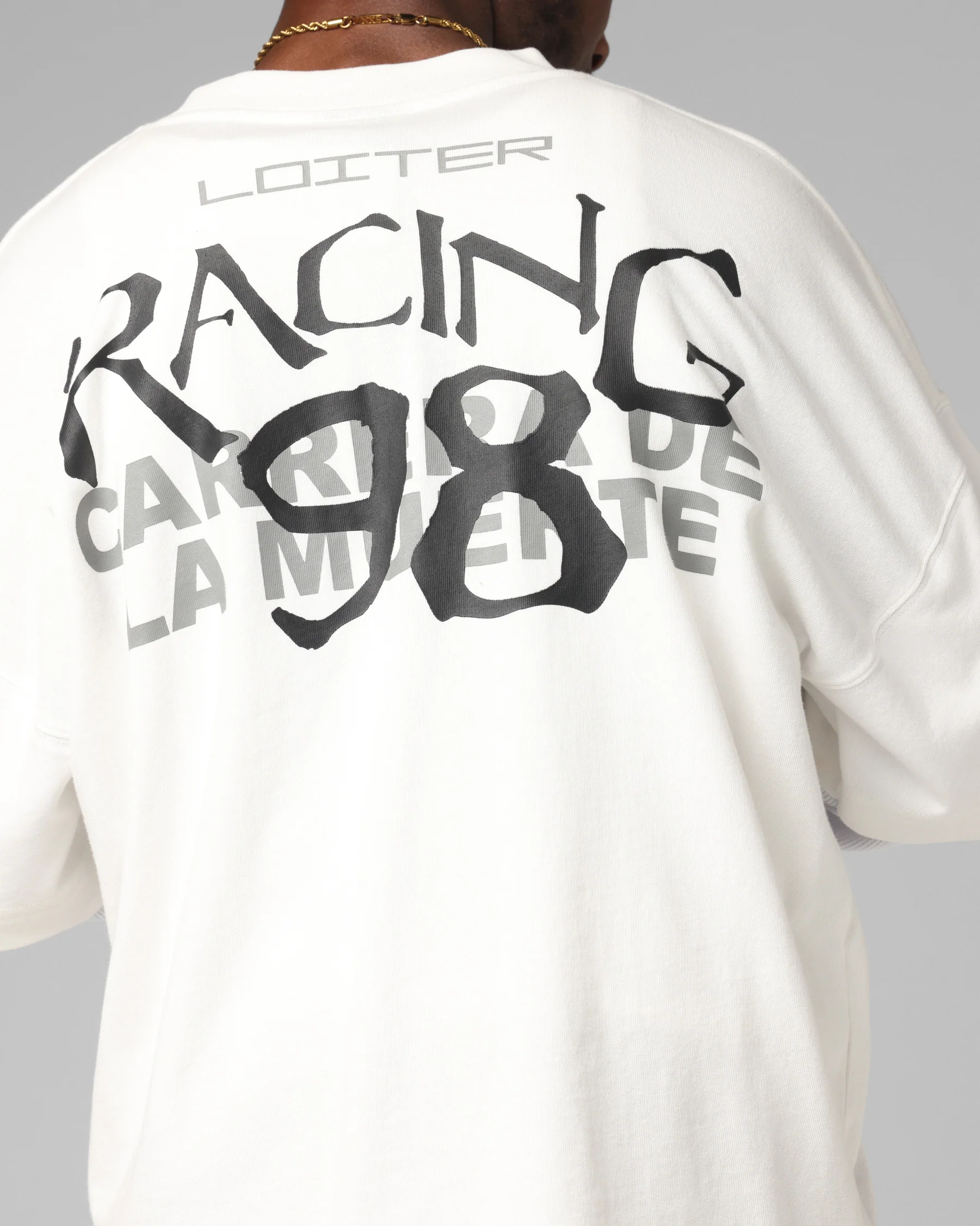 Loiter Performance Layered Long Sleeve T-Shirt Off White - Image 8