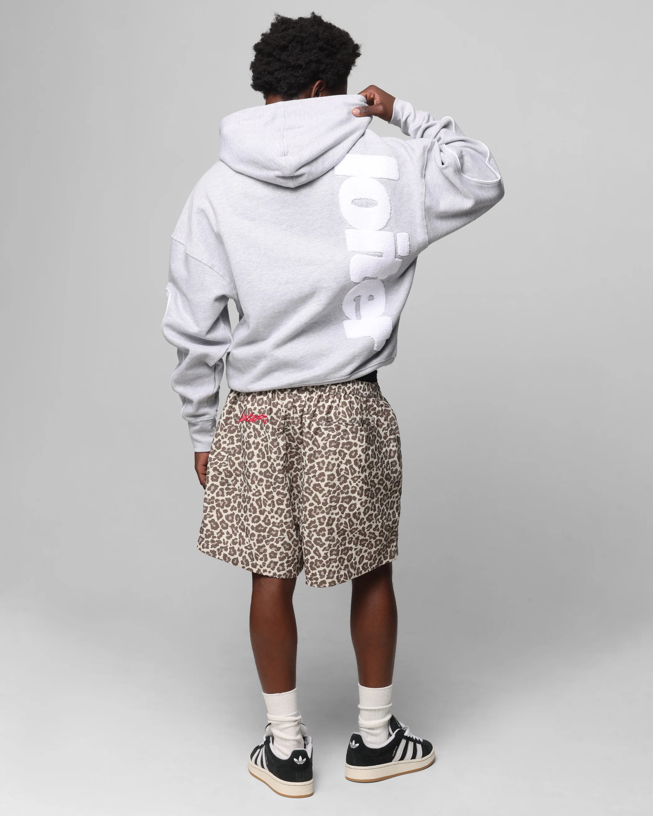 Loiter Pin Line Premium Hoodie Grey Marle - Image 3