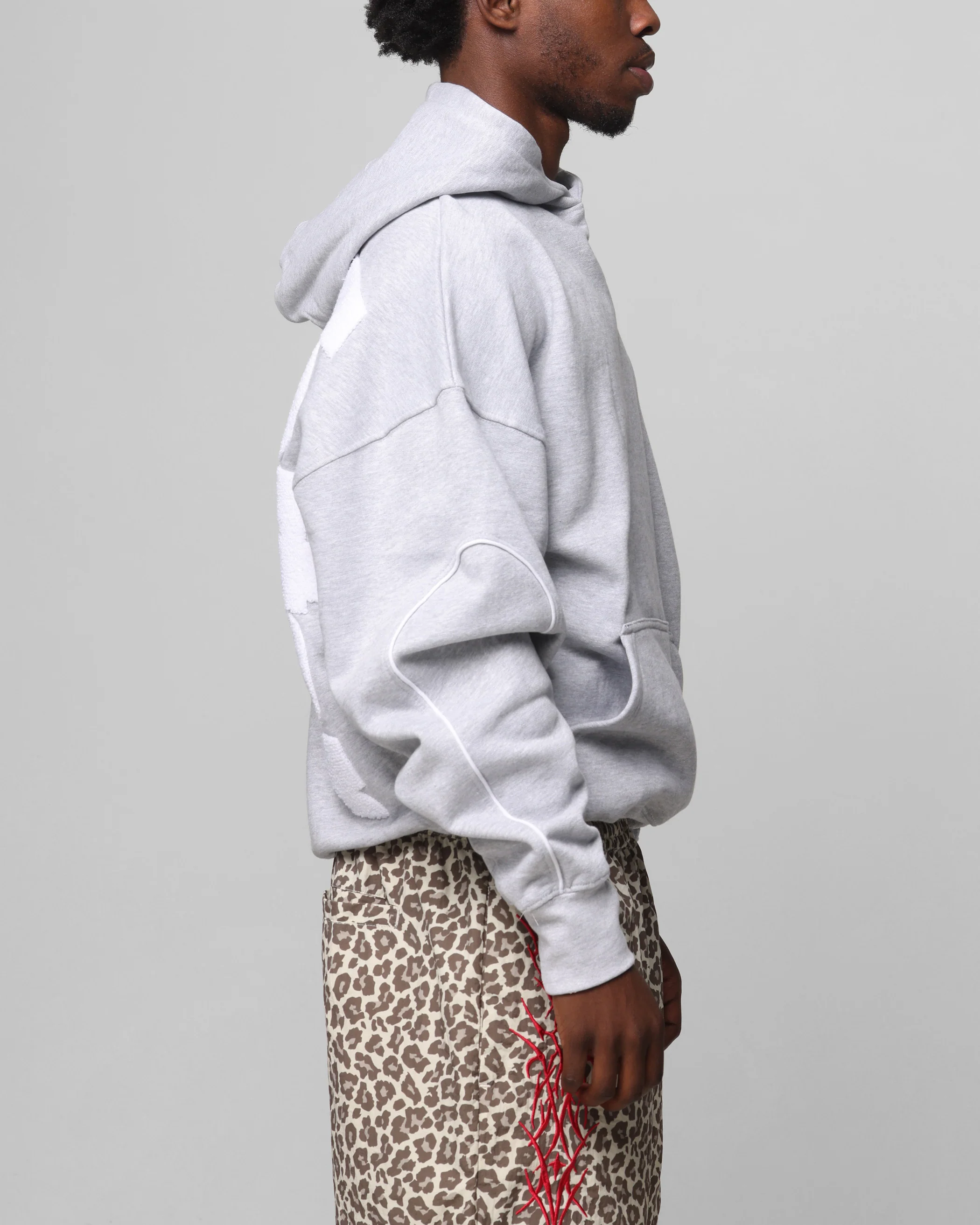 Loiter Pin Line Premium Hoodie Grey Marle - Image 5