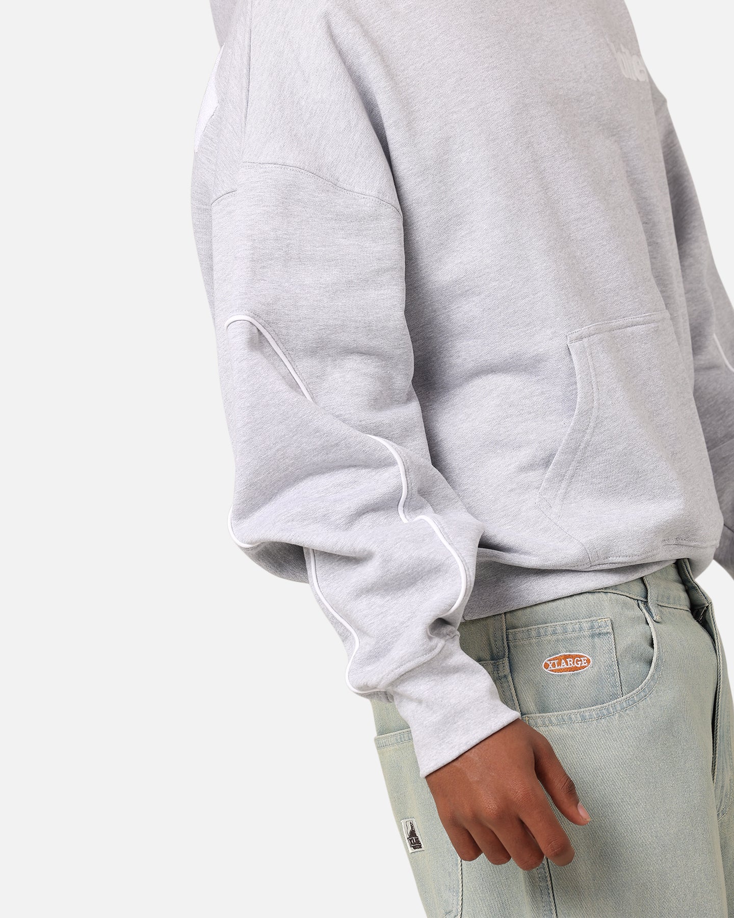 Loiter Pin Line Premium Hoodie Grey Marle - Image 7