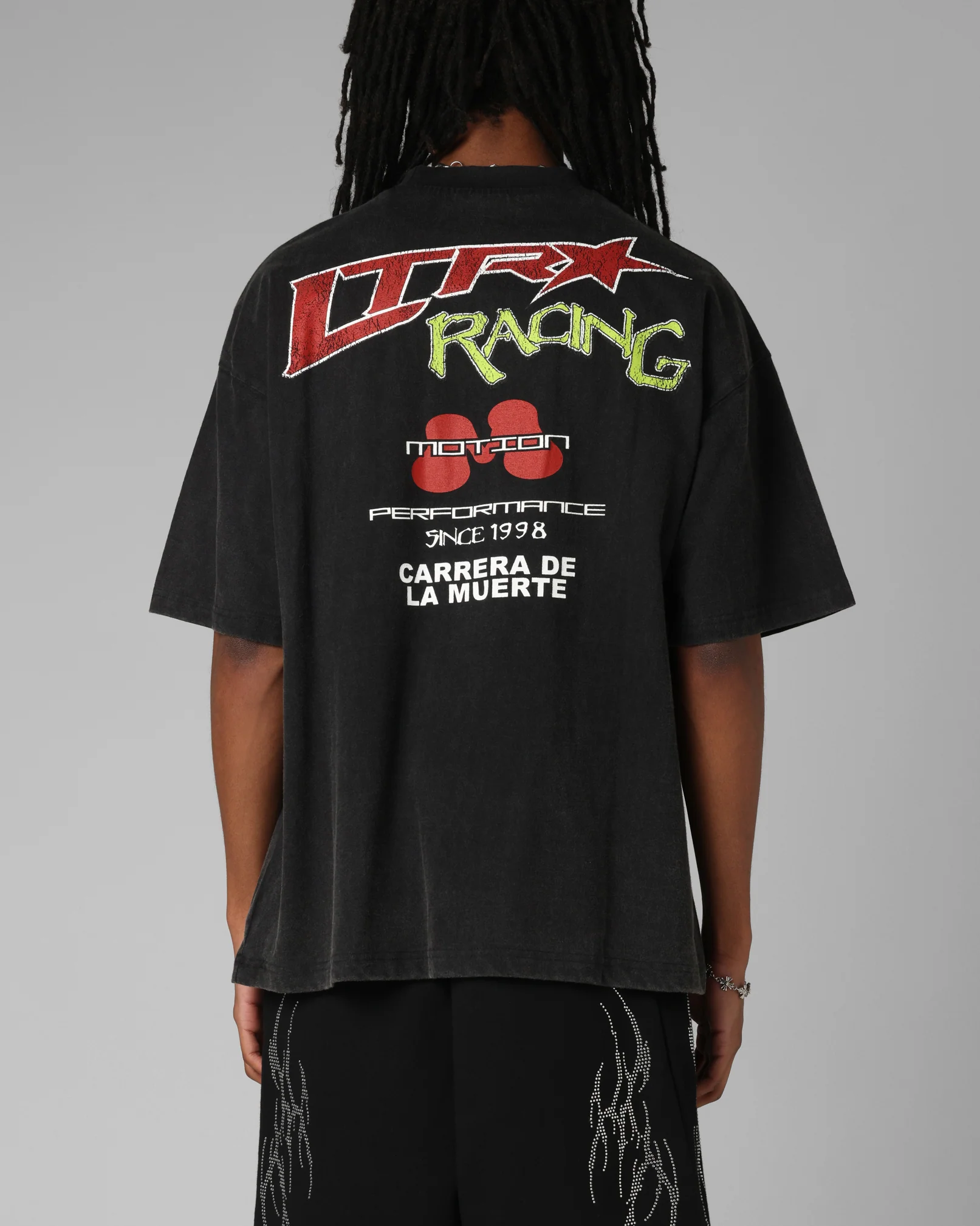 Loiter Racing Premium T-Shirt Charcoal - Image 2